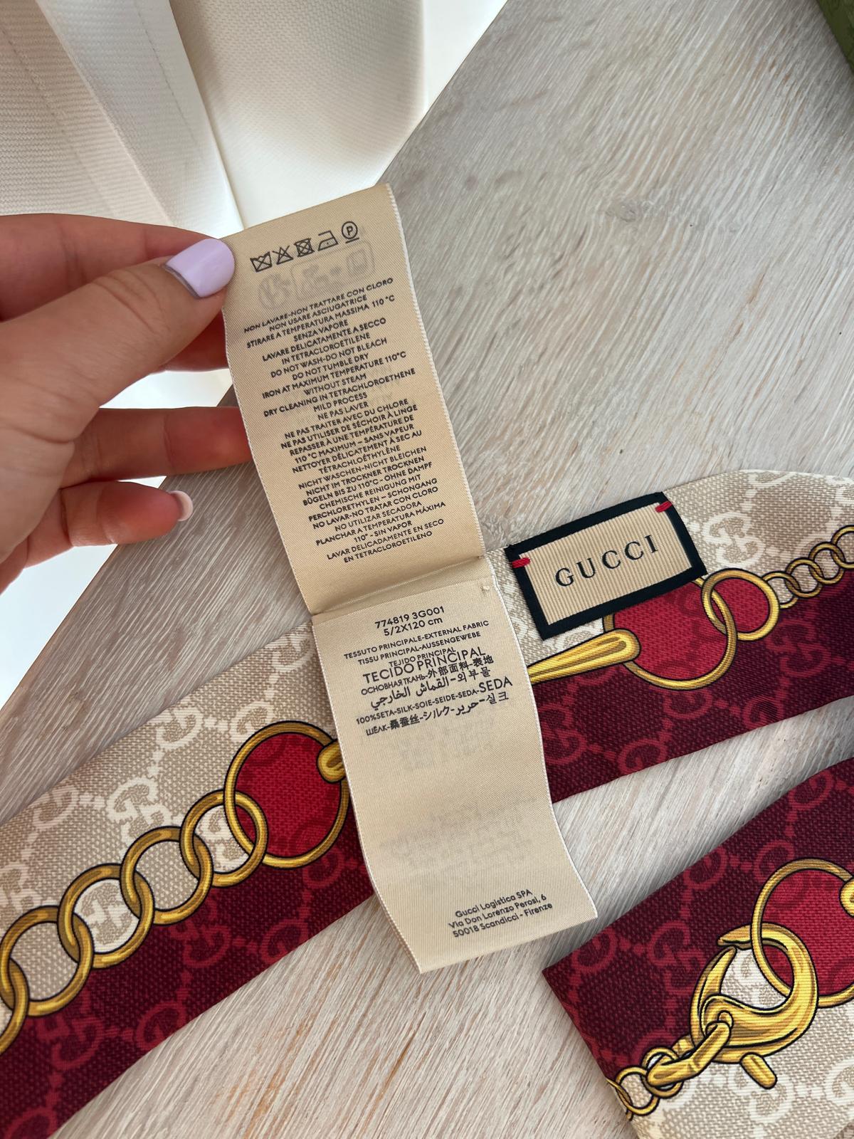 Gucci twilly jedwabny szal apaszka - obrazek 5