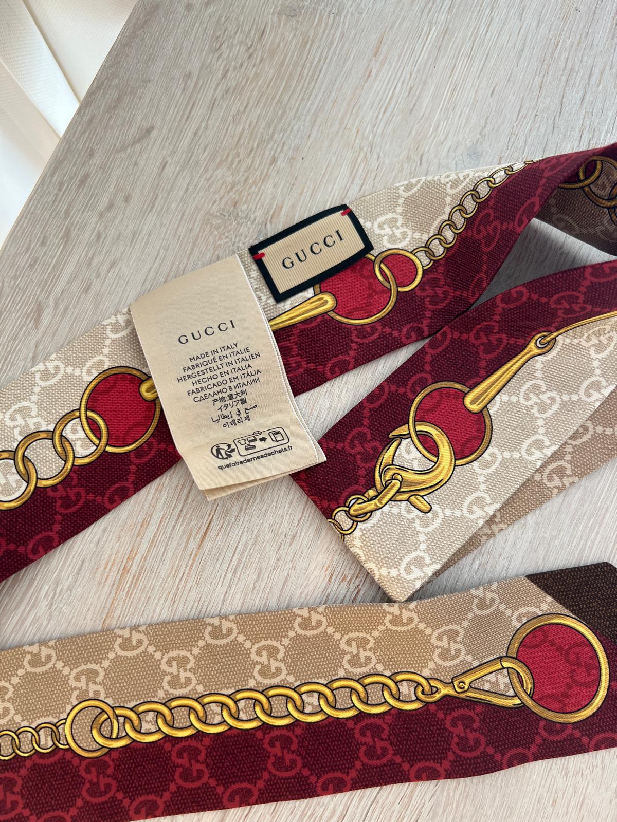 Gucci twilly jedwabny szal apaszka - obrazek 4