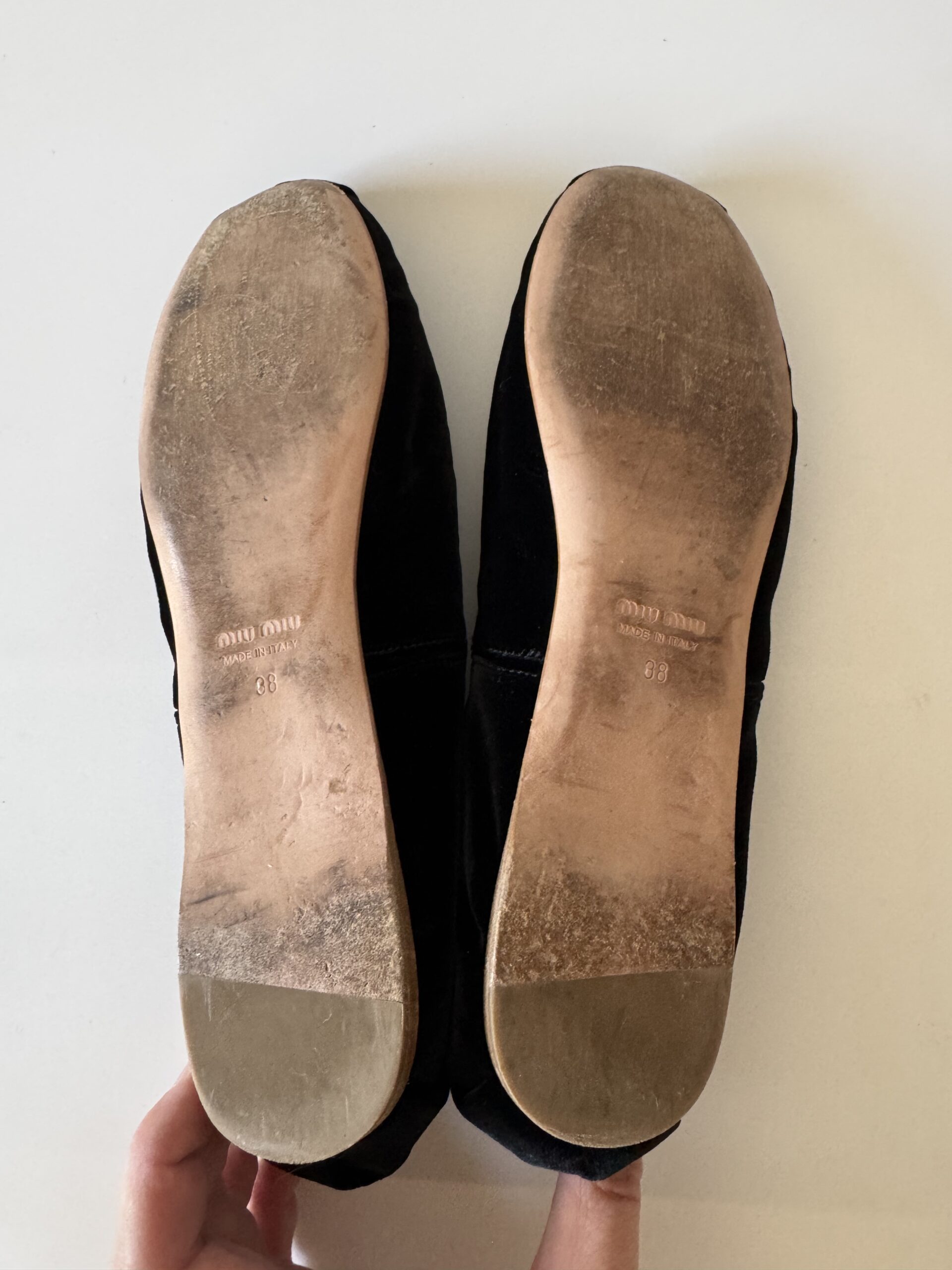 MIU MIU Velvet Ballet Flats - aksamitne baleriny - obrazek 10