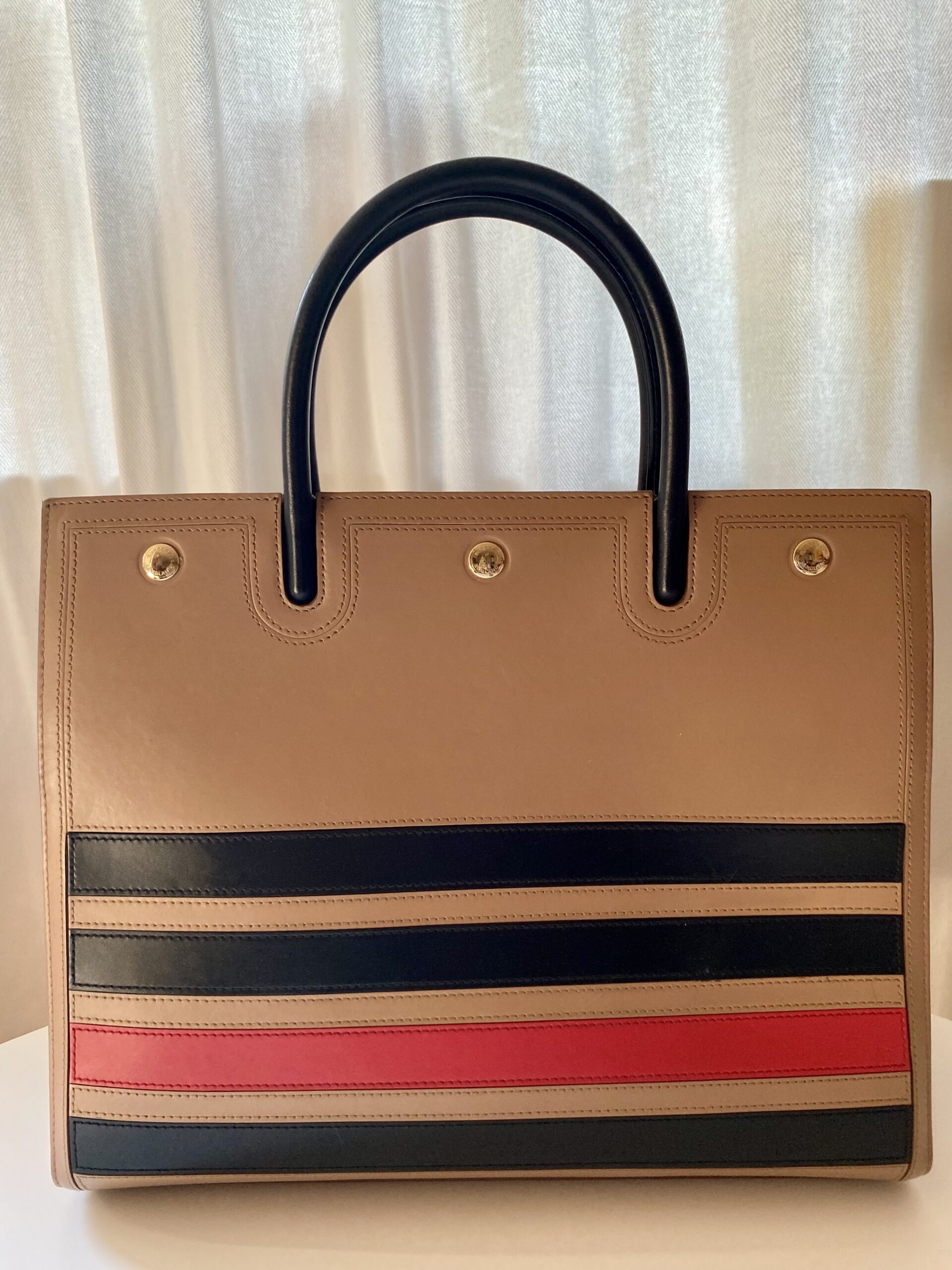 Burberry Title Medium Striped tote camel torebka - obrazek 4