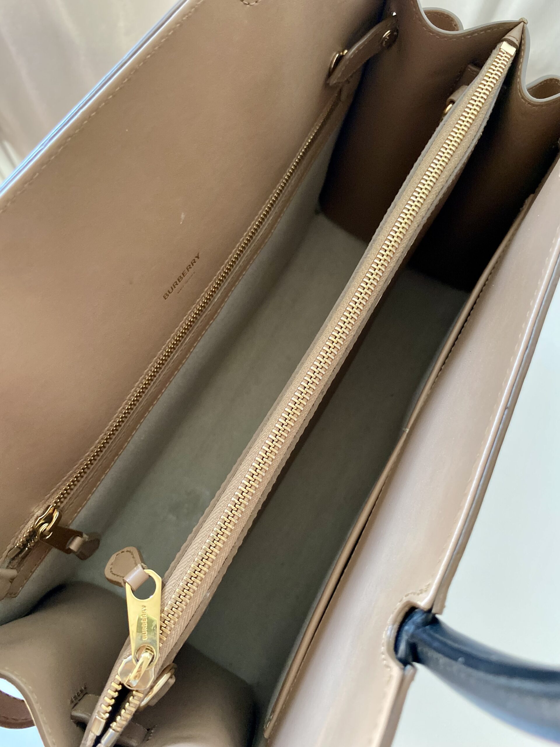 Burberry Title Medium Striped tote camel torebka - obrazek 5