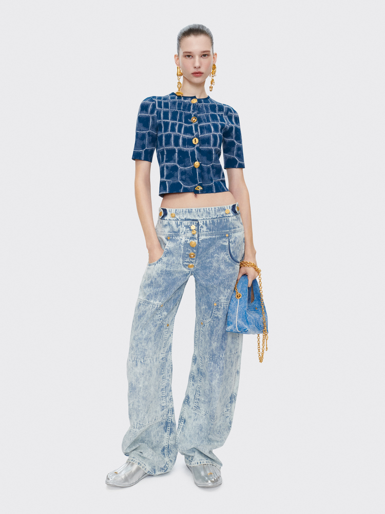 Schiaparelli kolekcjonerska unikatowa torebka jeans - obrazek 5