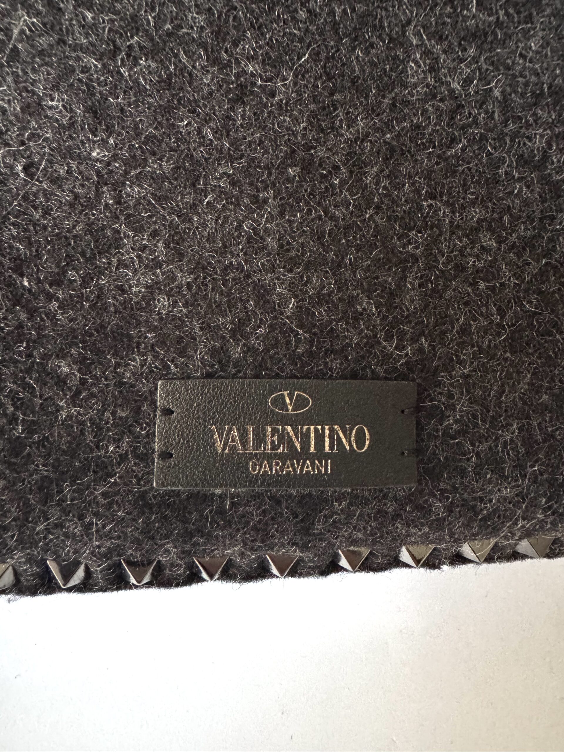 VALENTINO GARAVANI Rockstud Medium Wool Tote Bag - torebka - obrazek 7