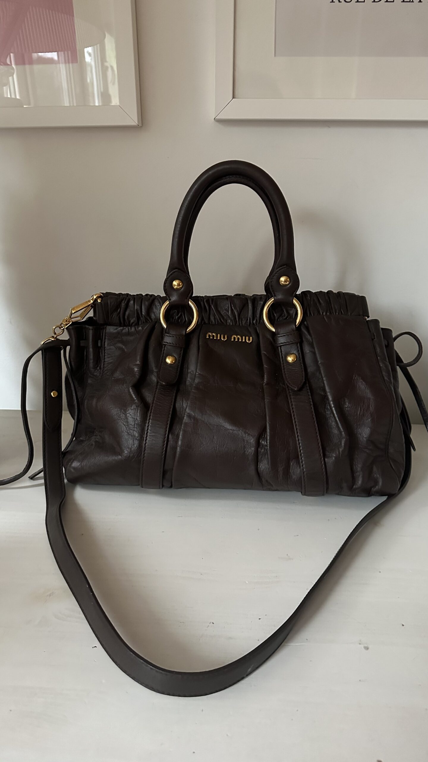 Miu Miu czekoladowa vintage torebka