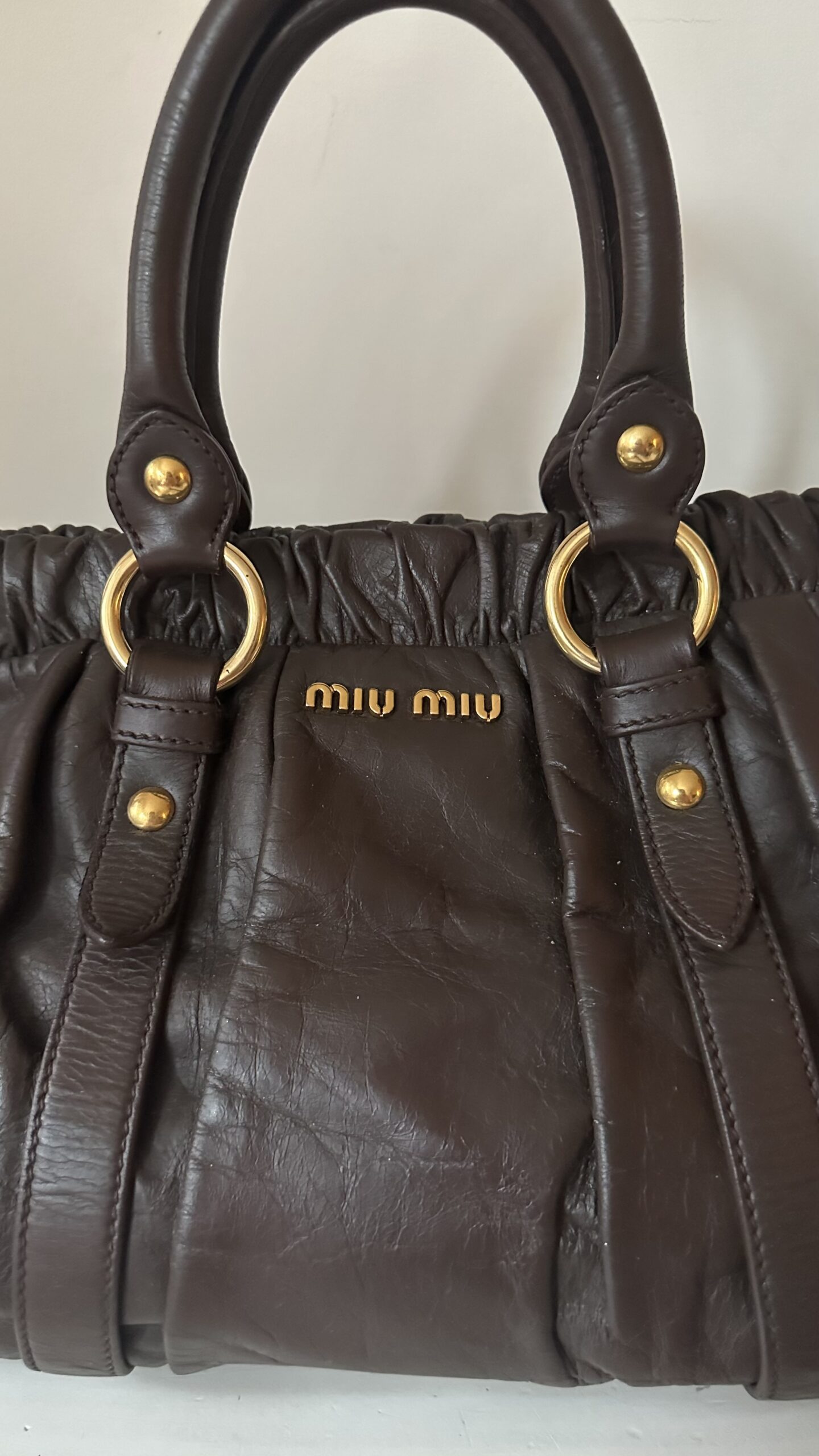 Miu Miu czekoladowa vintage torebka - obrazek 3