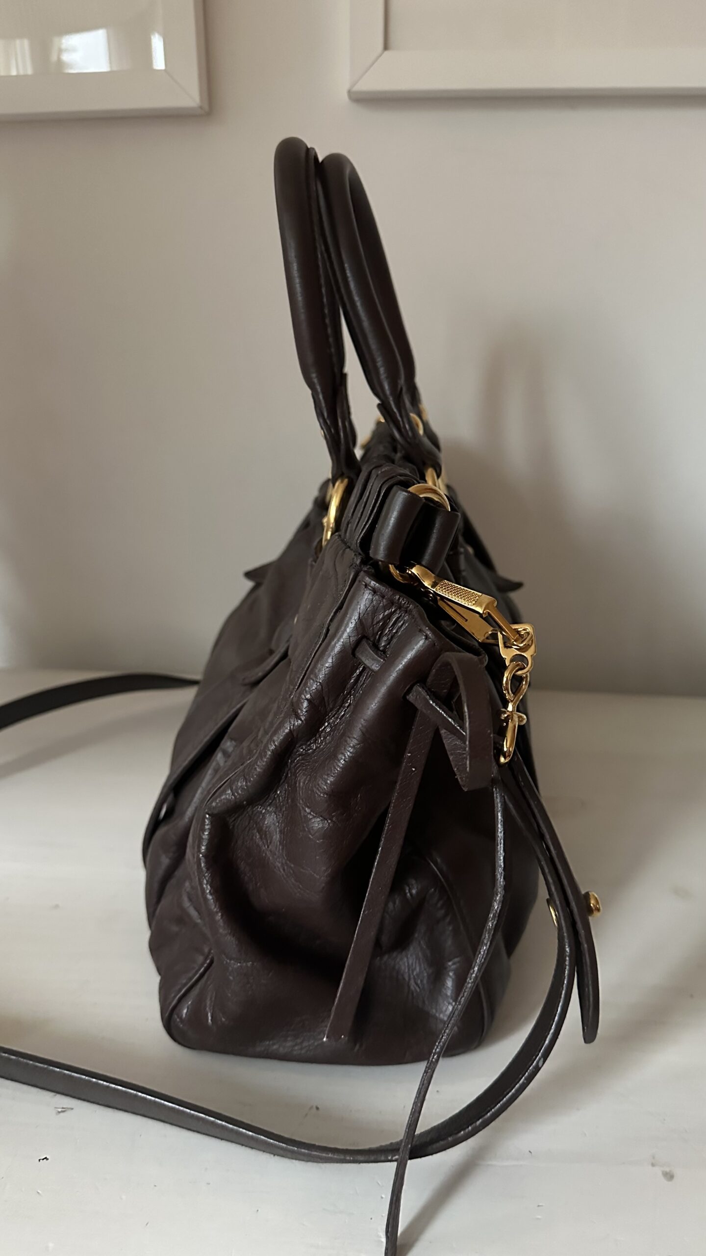 Miu Miu czekoladowa vintage torebka - obrazek 4