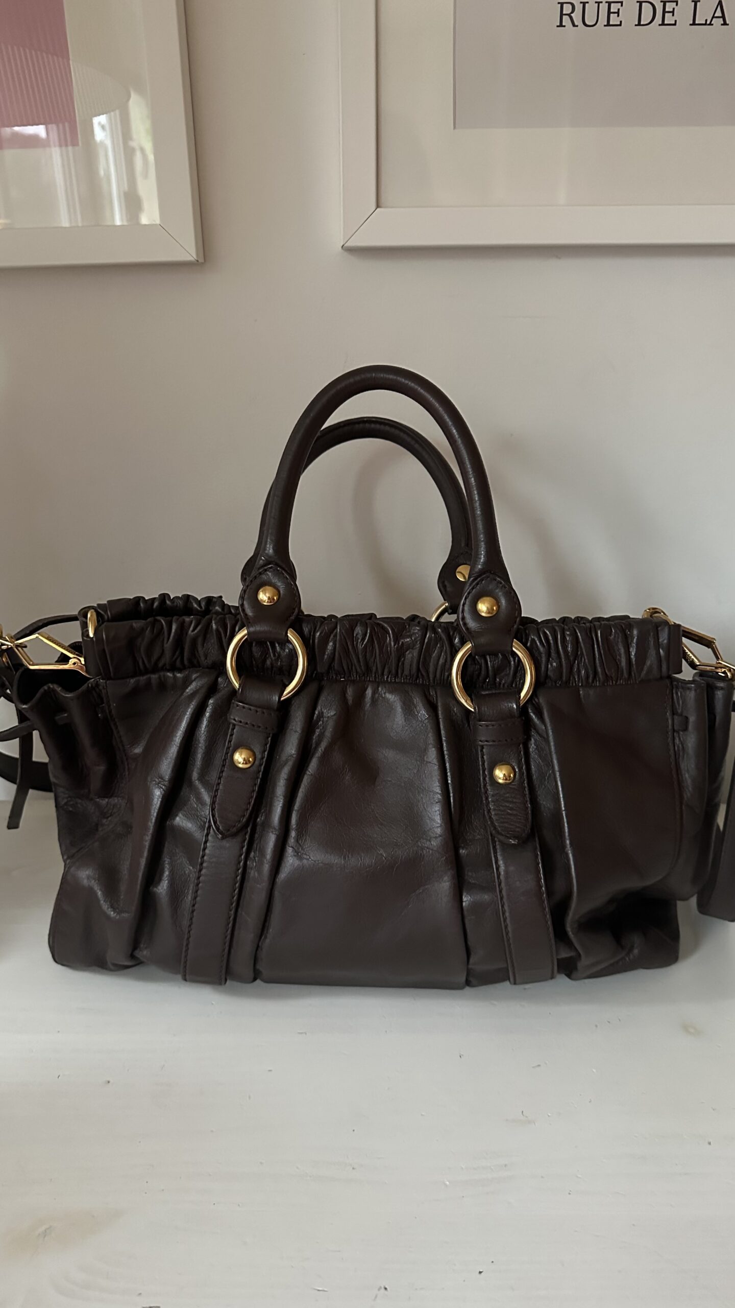 Miu Miu czekoladowa vintage torebka - obrazek 6