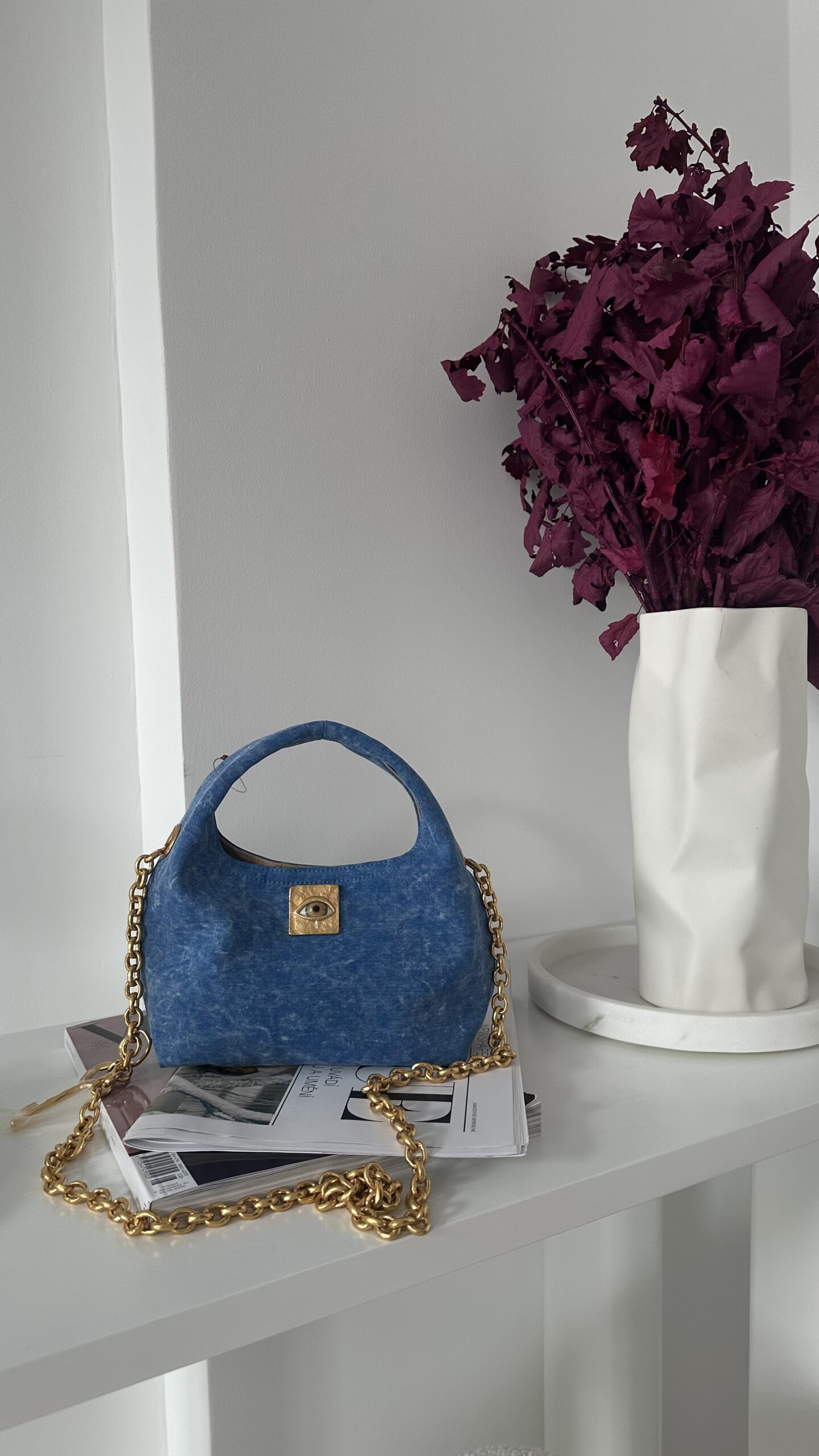 Schiaparelli kolekcjonerska unikatowa torebka jeans - obrazek 6