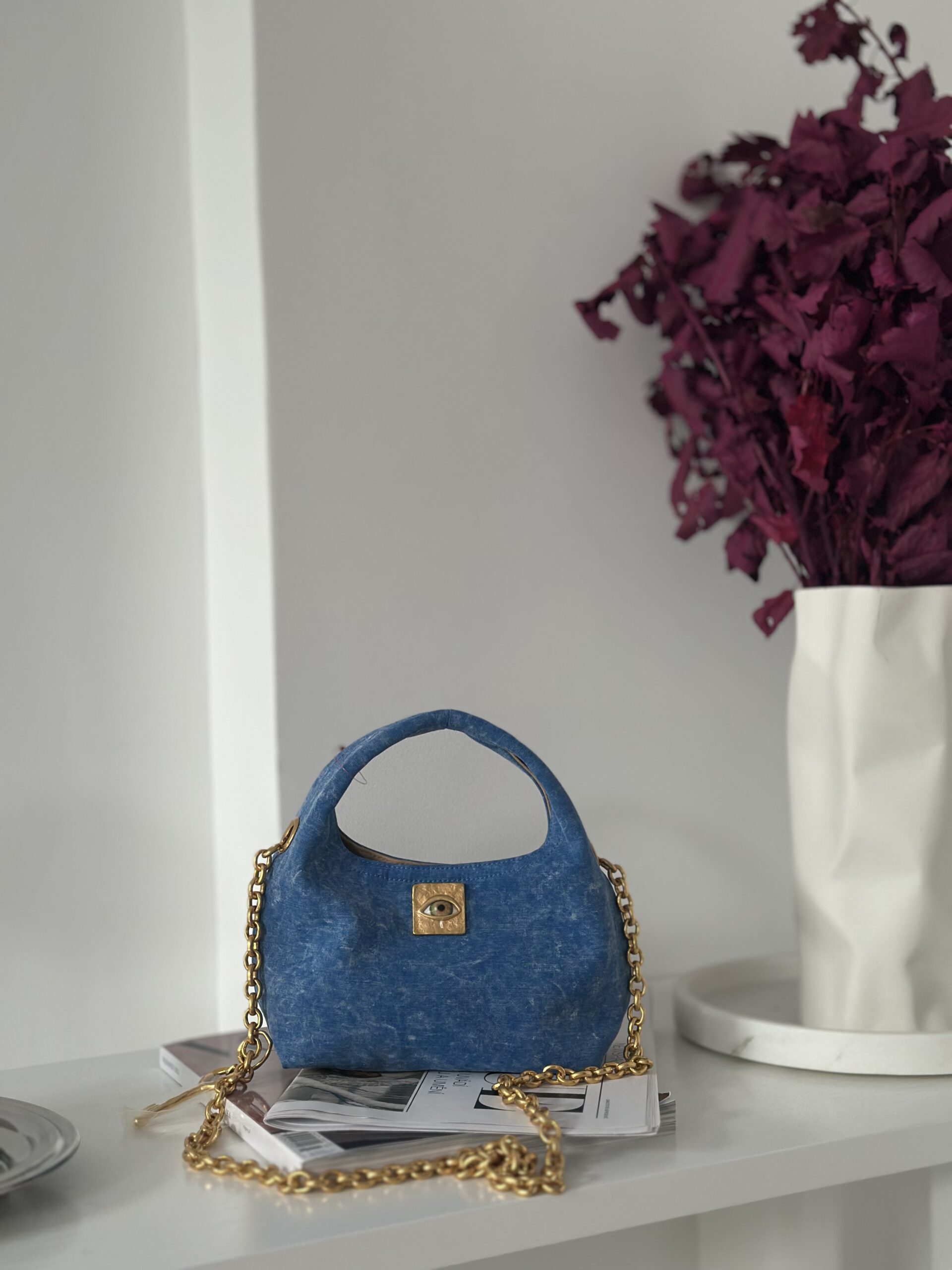 Schiaparelli kolekcjonerska unikatowa torebka jeans - obrazek 7