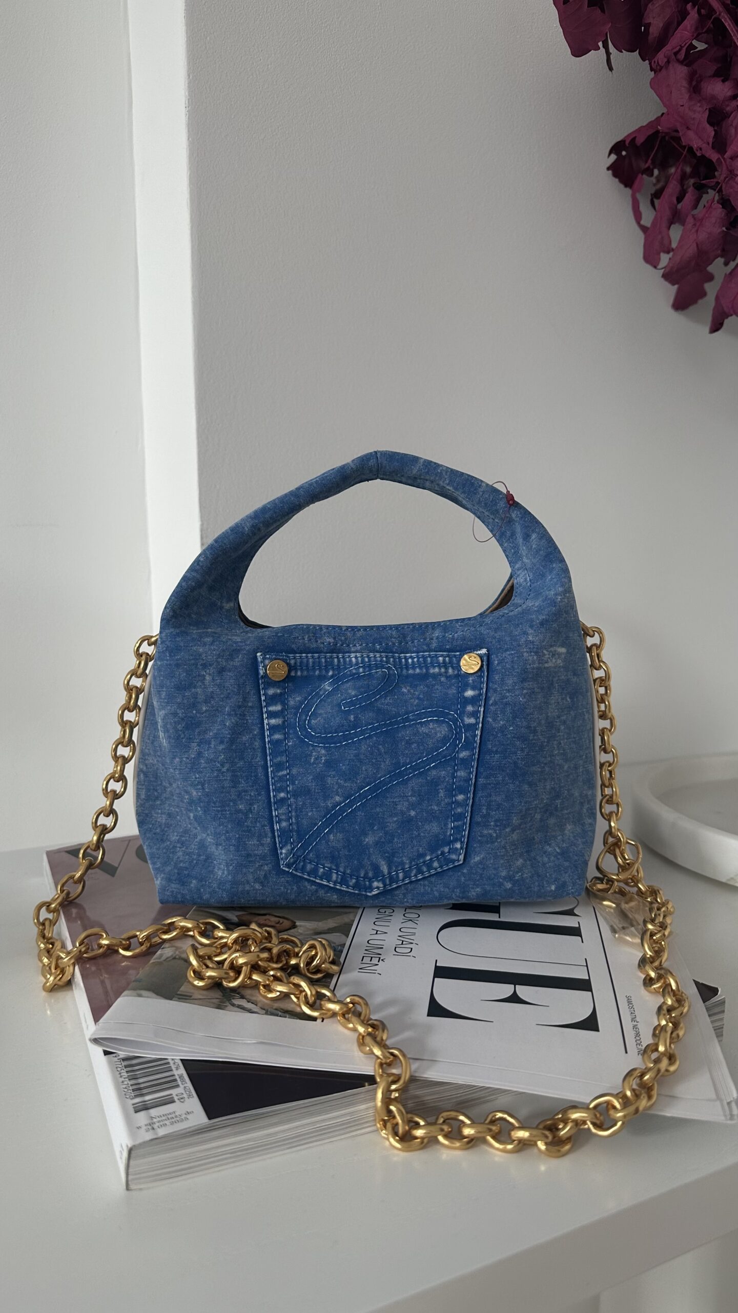 Schiaparelli kolekcjonerska unikatowa torebka jeans - obrazek 10