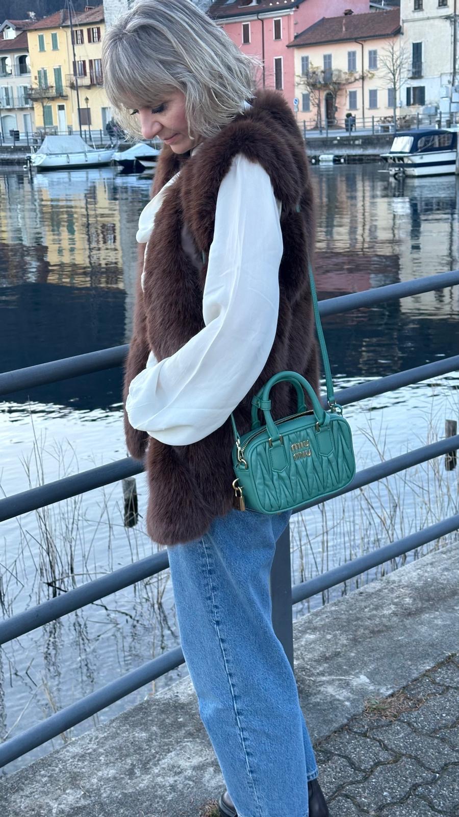 Miu Miu Arcadie matelasse nappa zielona - obrazek 9