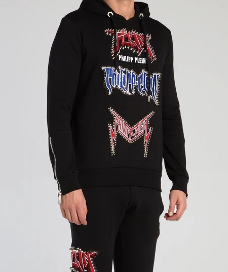 Philipp Plein czarna bluza z kapturem unisex M/L