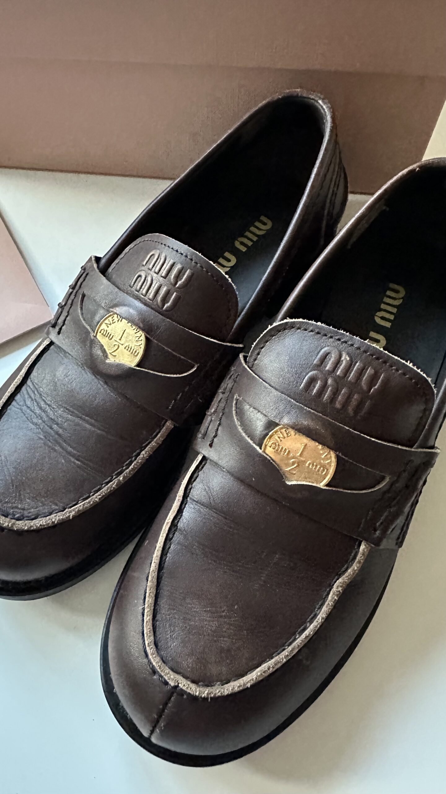 Miu Miu mokasyny 37/37,5 stylizowane na vintage - obrazek 3