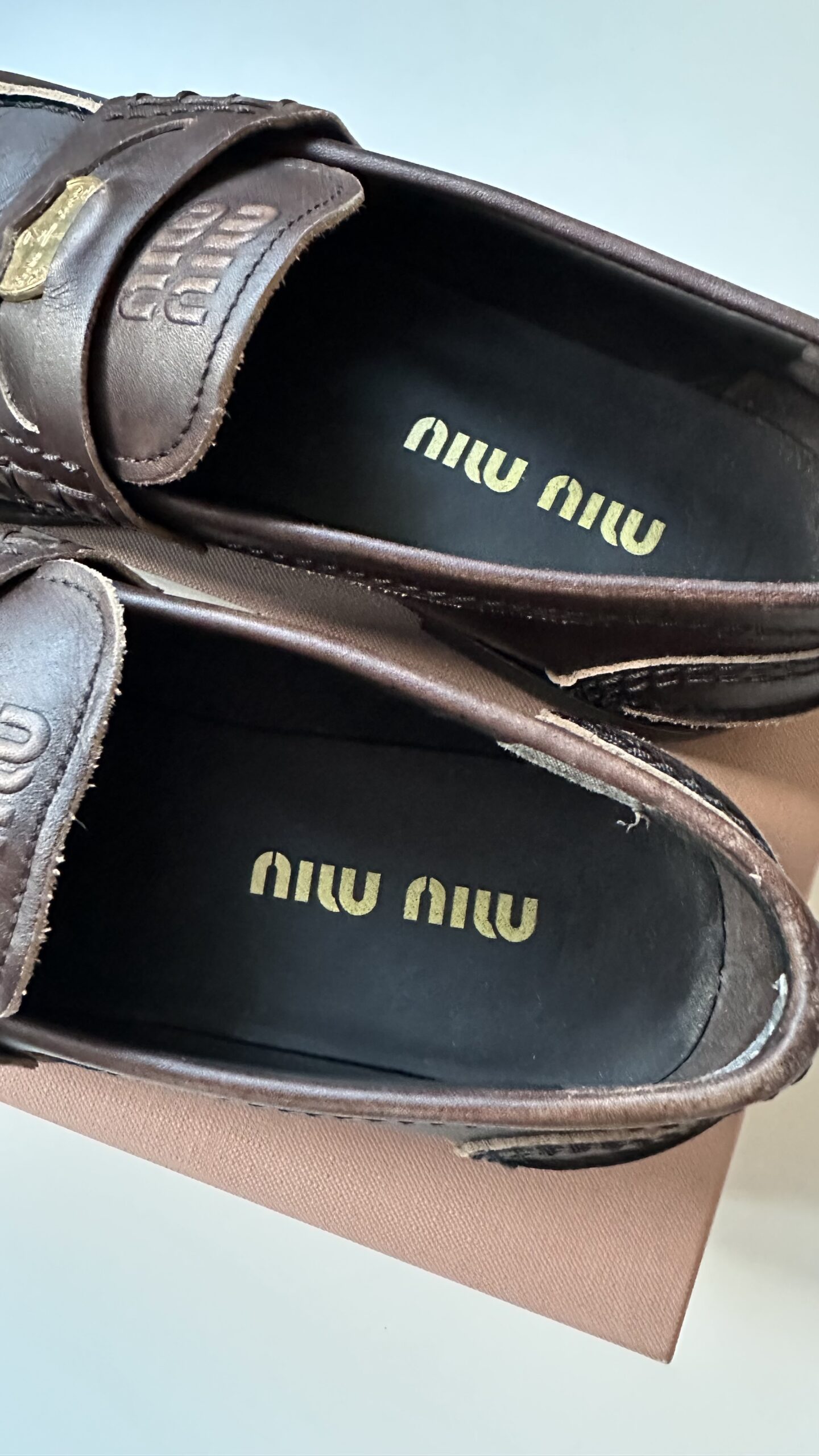 Miu Miu mokasyny 37/37,5 stylizowane na vintage - obrazek 5