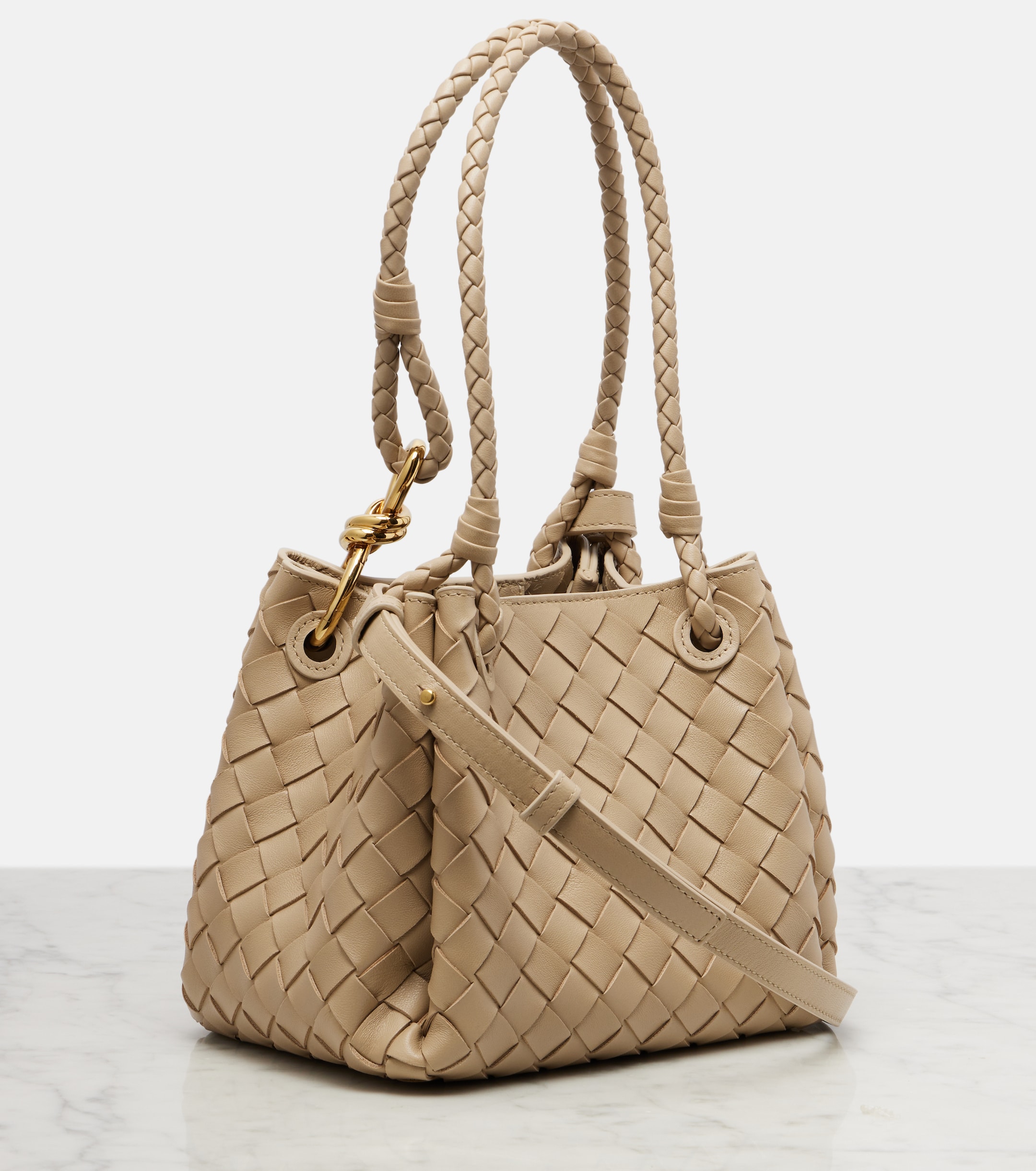 Bottega Veneta Parachute small beżowa torebka