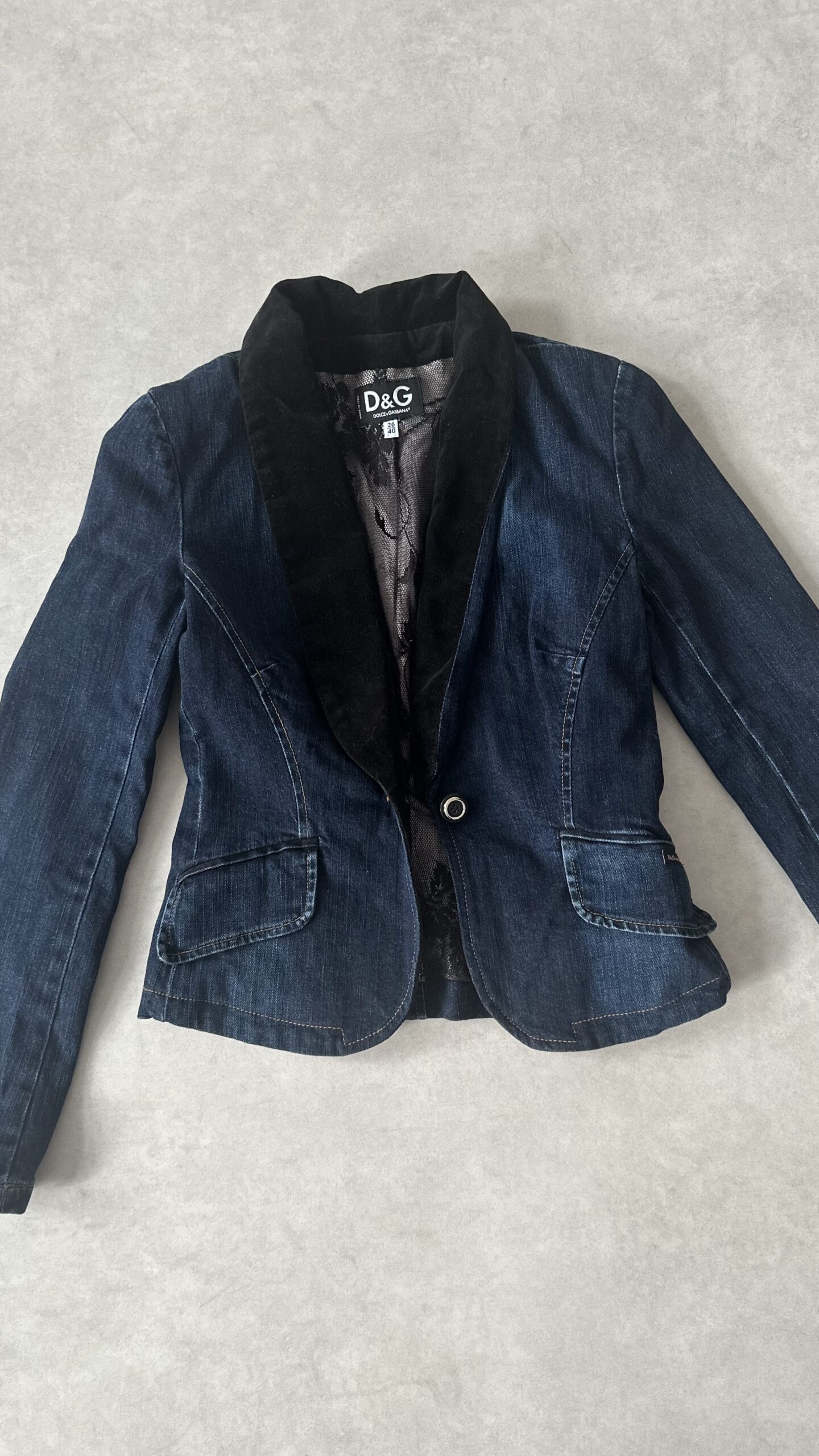 Dolce&Gabbana jeansowa marynarka vintage XS - obrazek 2