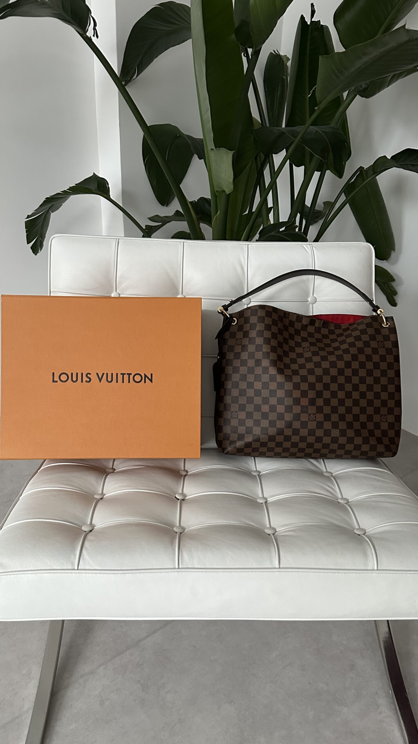 Louis Vuitton Graceful MM Damier Ebene duża torebka