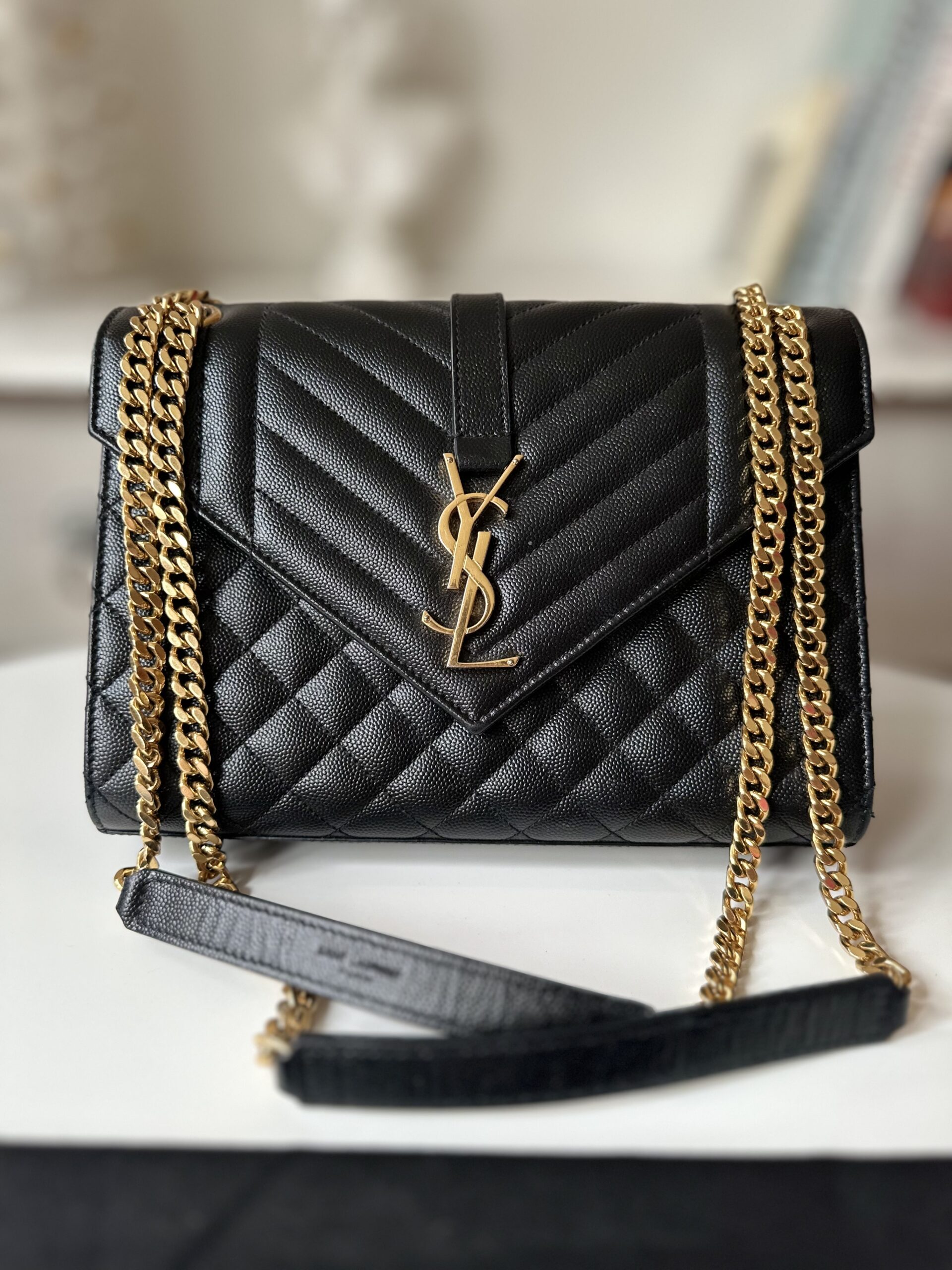 Saint Laurent Envelope torebka typu caviar - obrazek 2