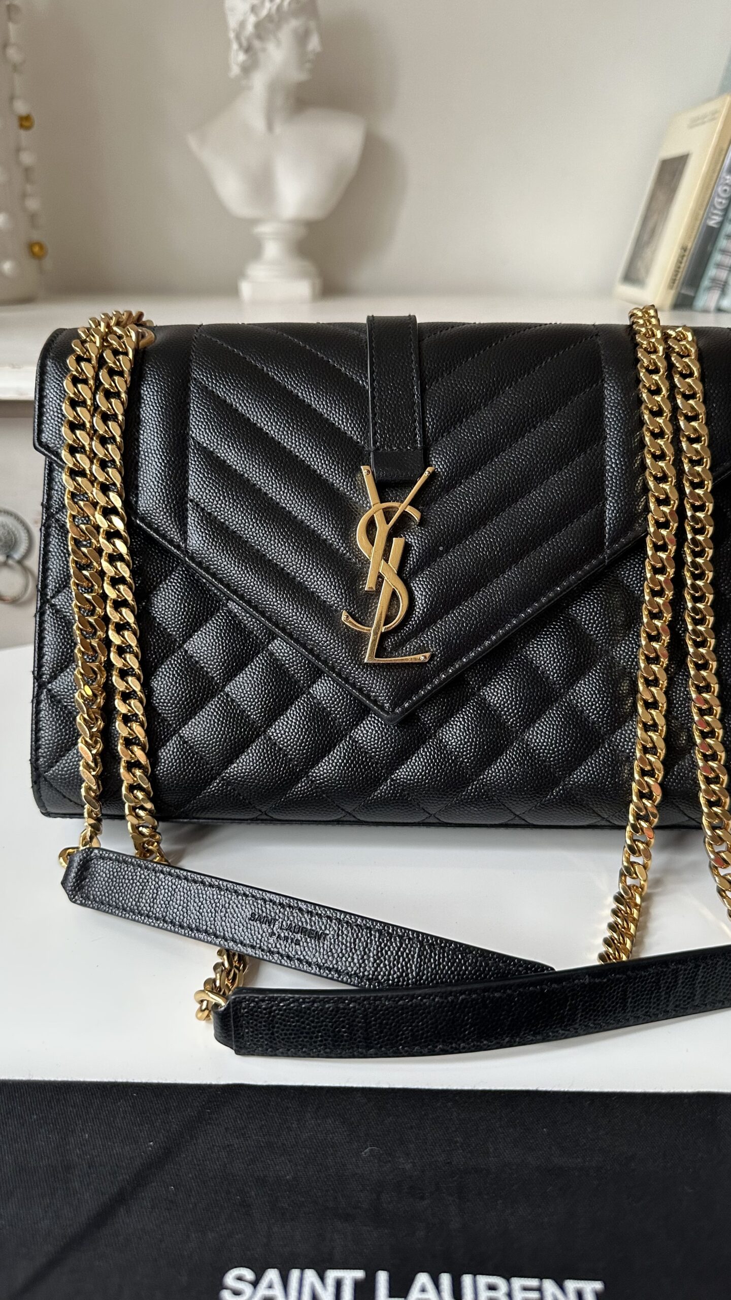 Saint Laurent Envelope torebka typu caviar - obrazek 3