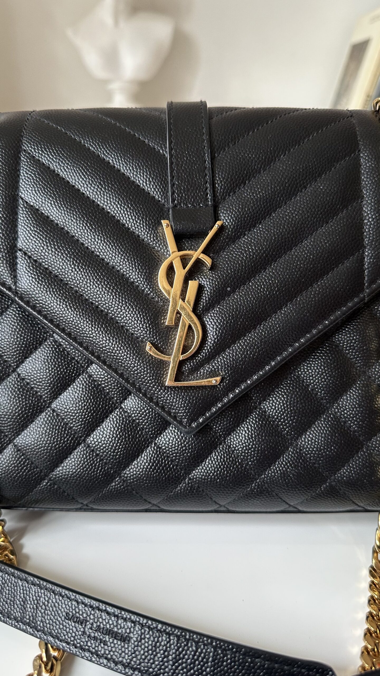 Saint Laurent Envelope torebka typu caviar - obrazek 4