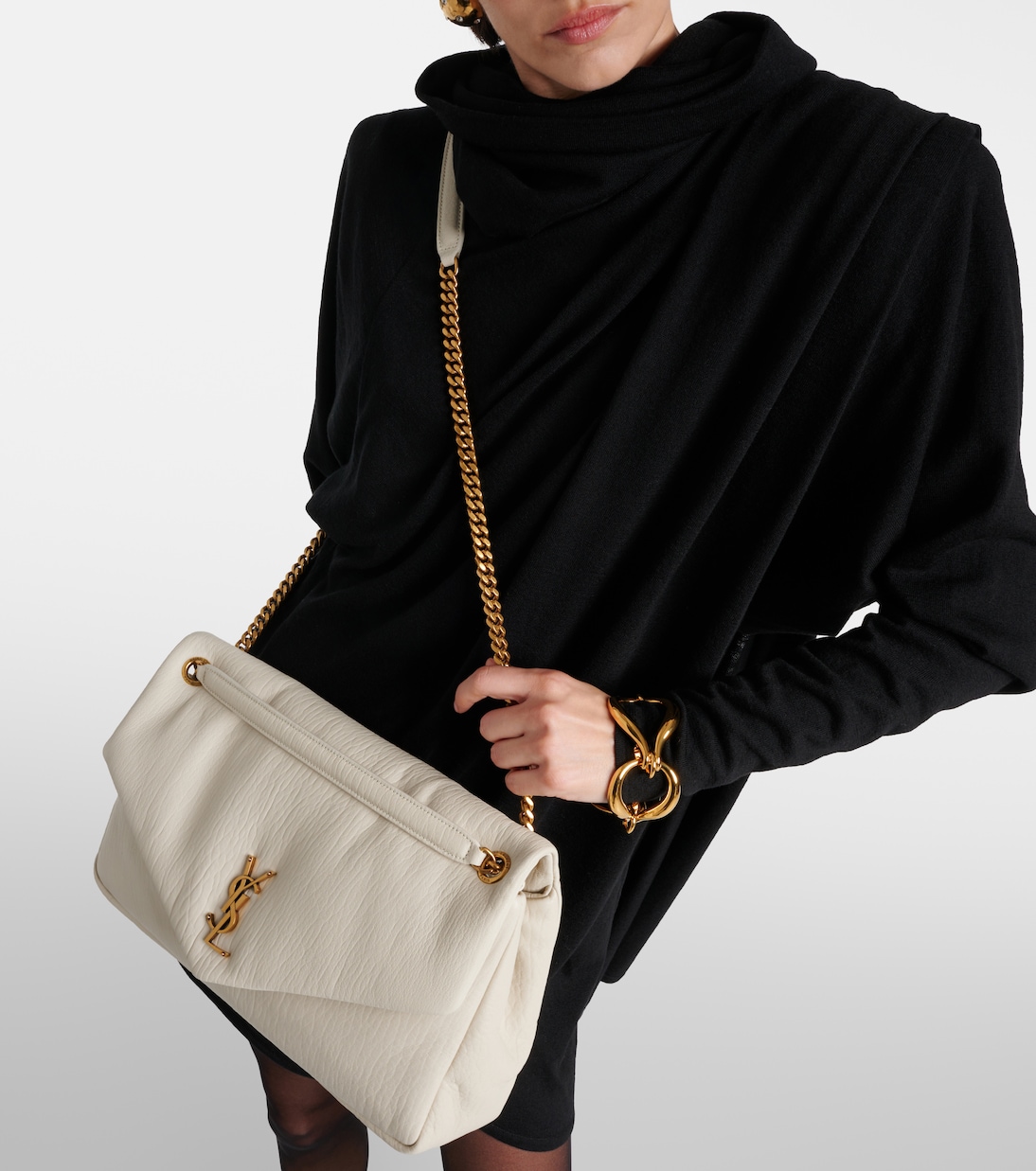 Saint Laurent Calypso kremowa torebka - obrazek 10