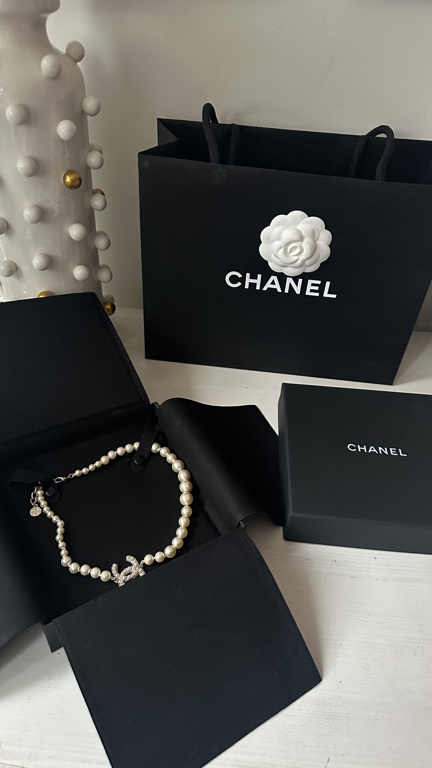 Chanel naszyjnik perły z logo nowy naszyjnik - obrazek 4