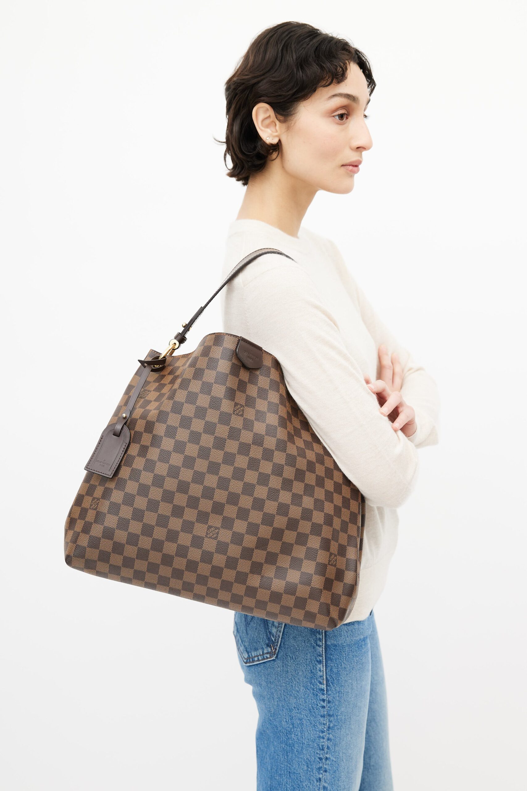Louis Vuitton Graceful MM Damier Ebene duża torebka - obrazek 8