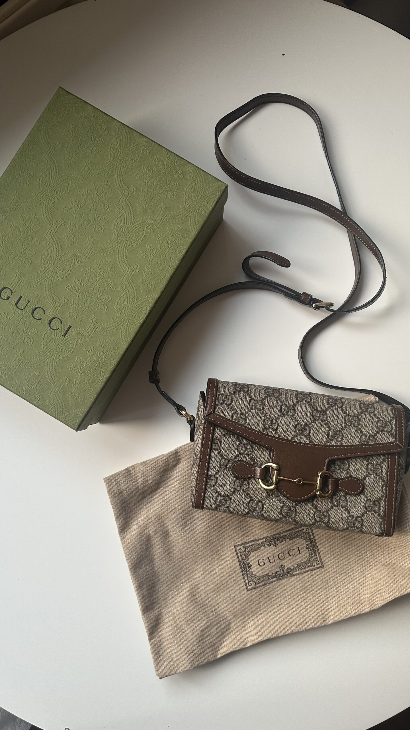 Gucci Horsebit mini klasyczna kopertowa torebka