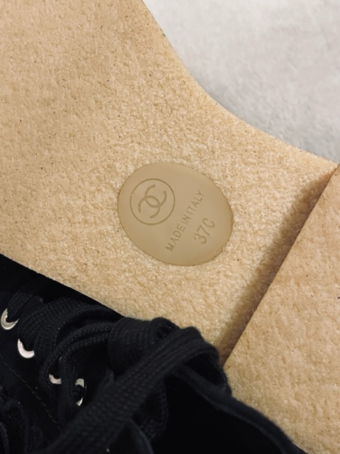 Botki Chanel skórzane z koronką NOWE - obrazek 5