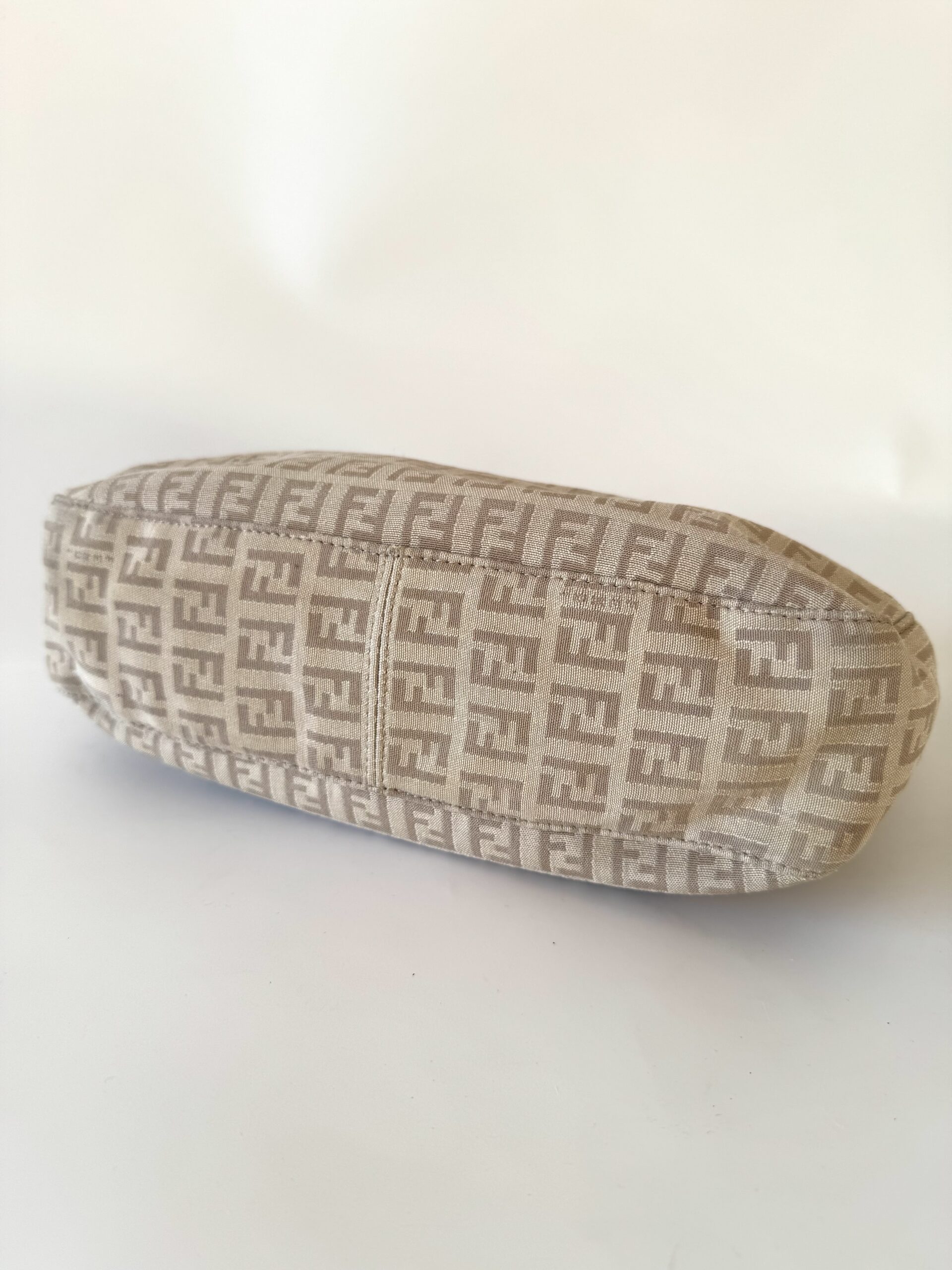 FENDI Vintage Zucca Canvas Zucchino Print Baguette Hobo Shoulder Bag - torebka - obrazek 5