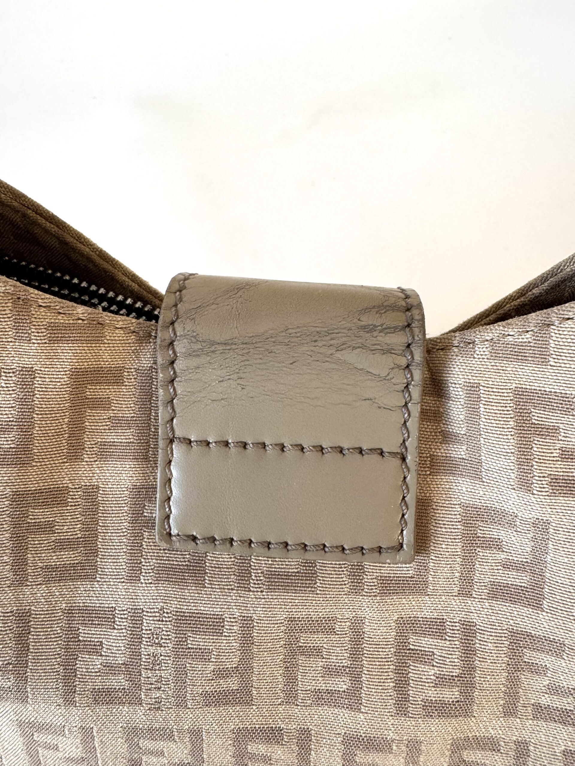 FENDI Vintage Zucca Canvas Zucchino Print Baguette Hobo Shoulder Bag - torebka - obrazek 8