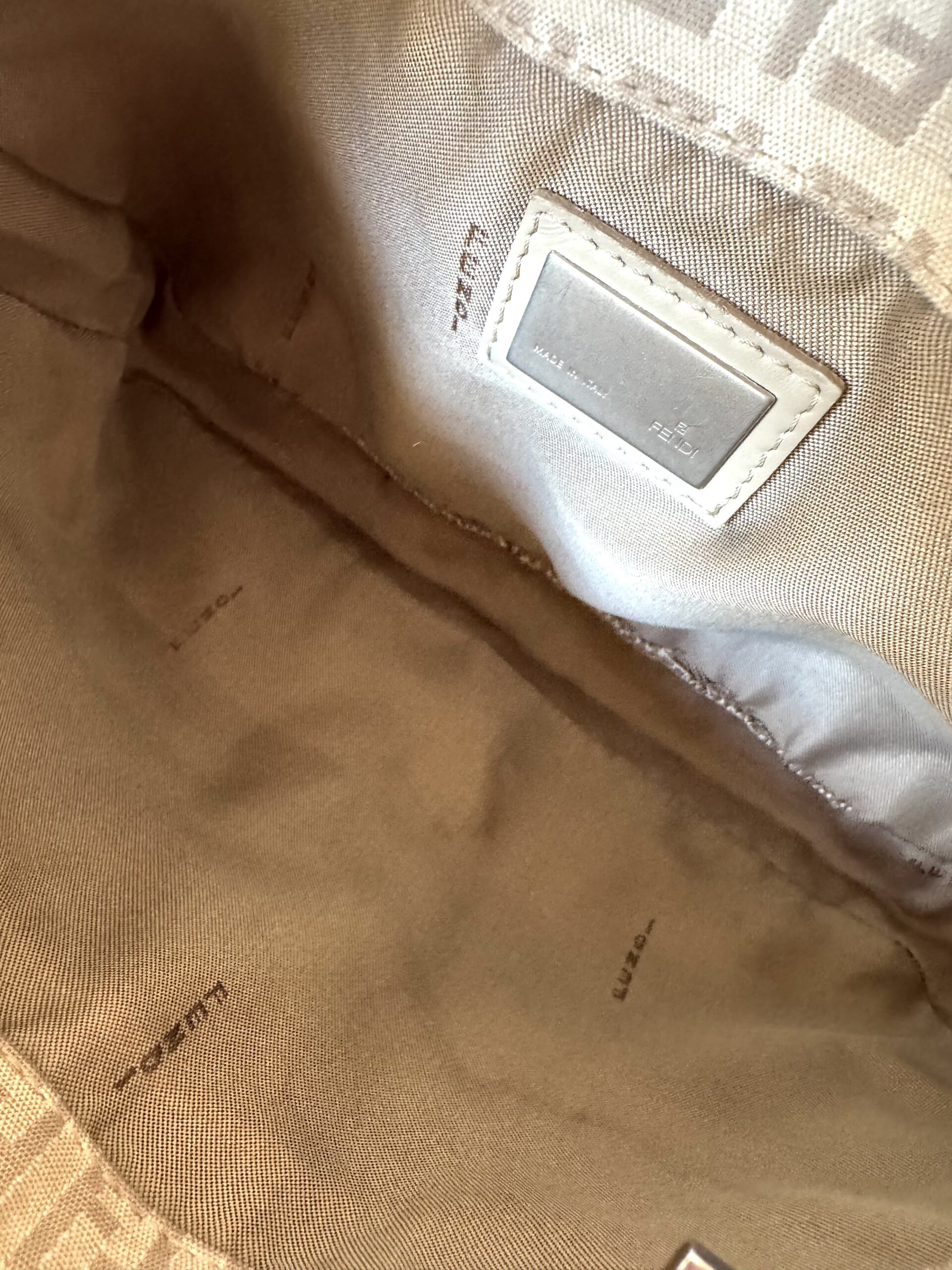 FENDI Vintage Zucca Canvas Zucchino Print Baguette Hobo Shoulder Bag - torebka - obrazek 11