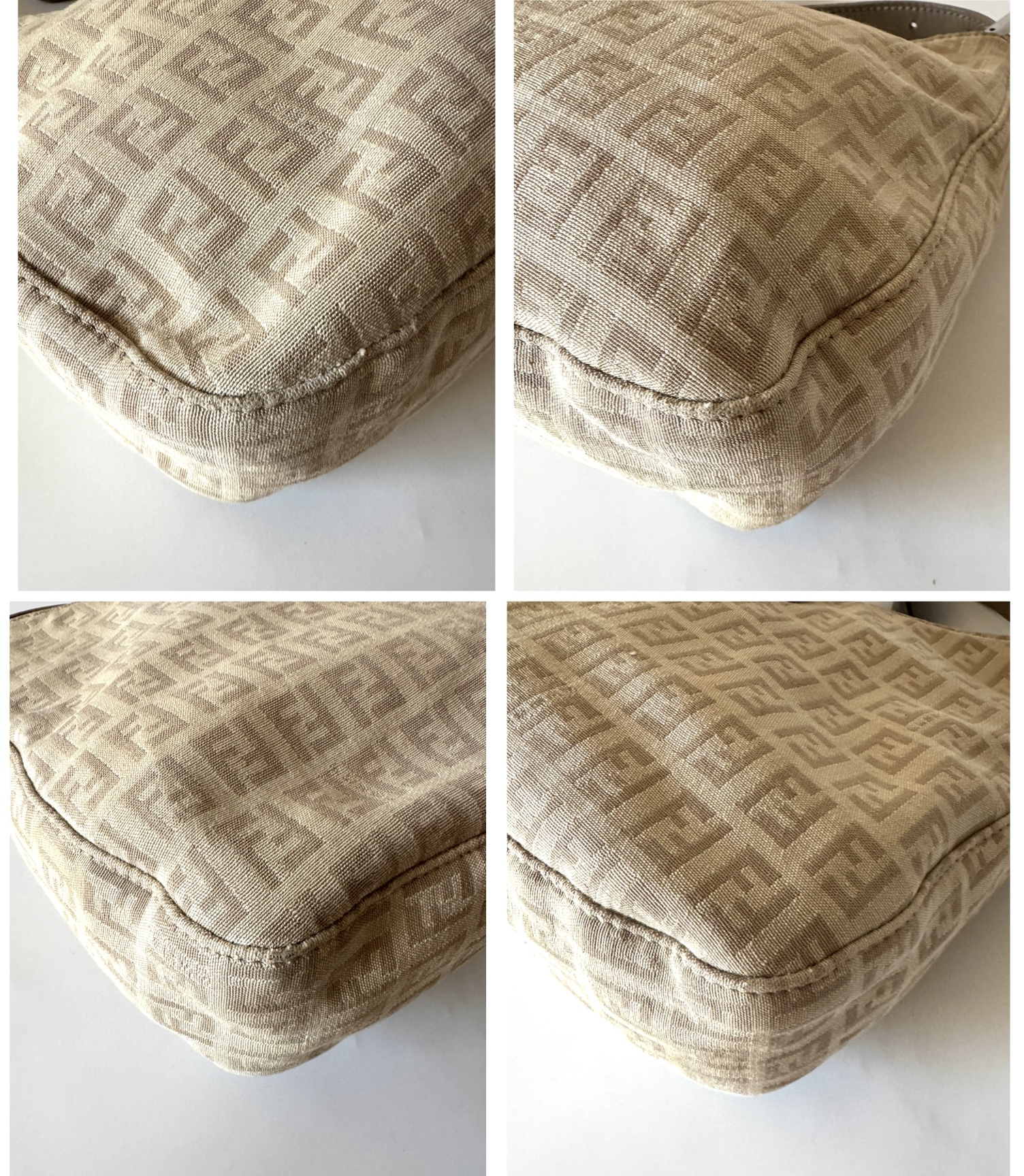 FENDI Vintage Zucca Canvas Zucchino Print Baguette Hobo Shoulder Bag - torebka - obrazek 6