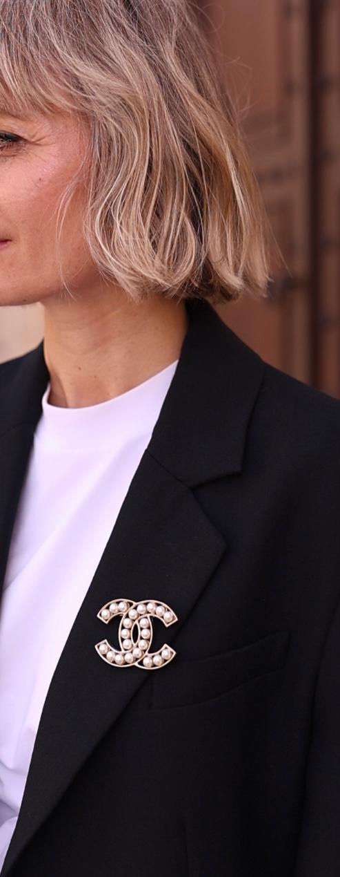 Chanel duża efektowna broszka perły - obrazek 7