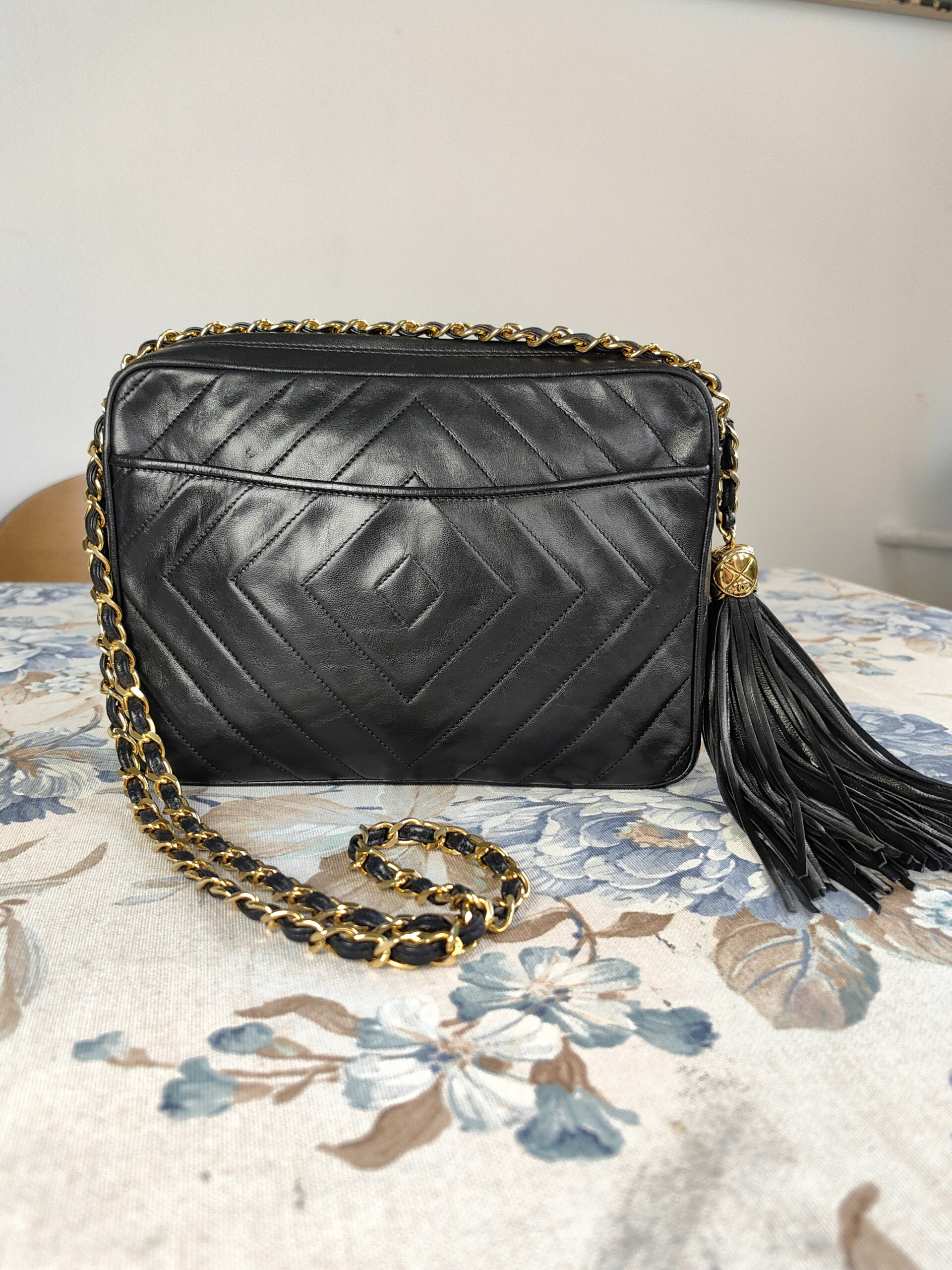 CHANEL CC logo dimond quilted bag - obrazek 7