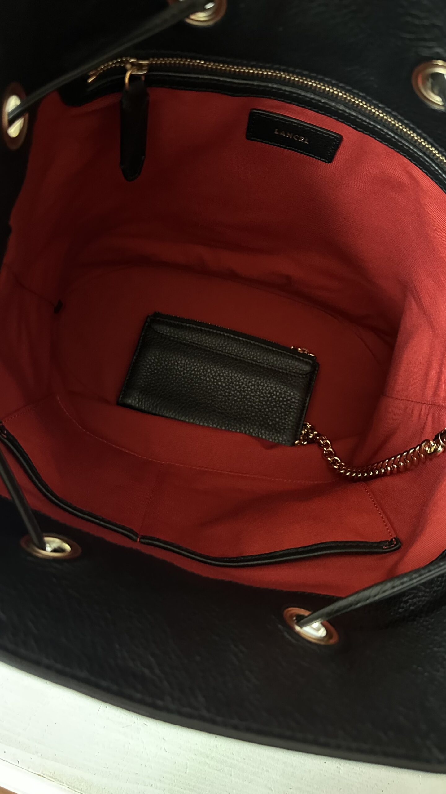 Lancel czarna klasyka worek - obrazek 6