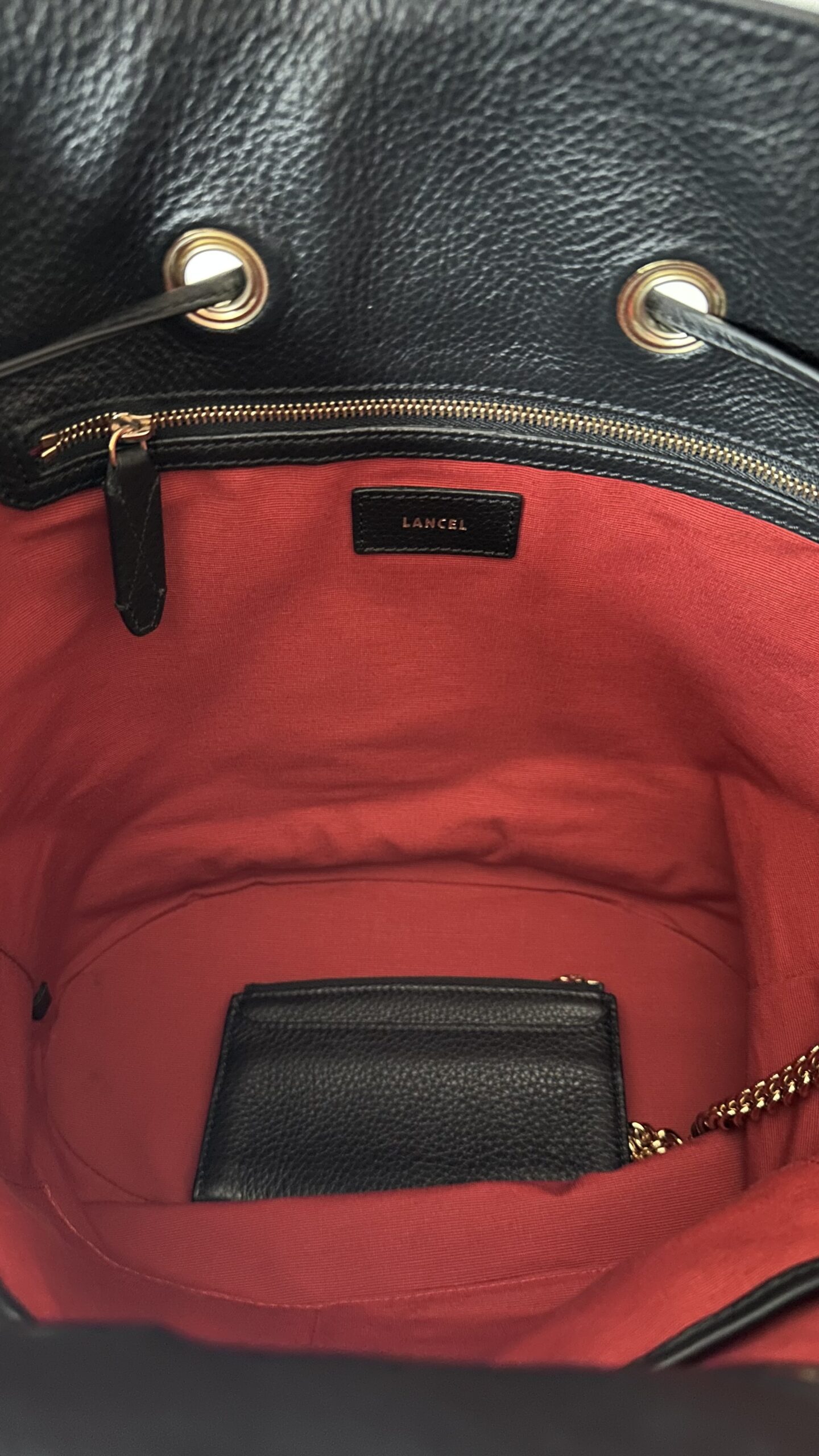 Lancel czarna klasyka worek - obrazek 7