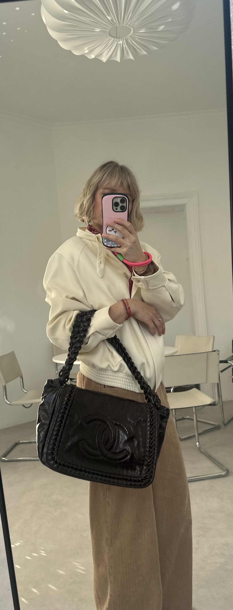 Chanel CC logo Modern Chain Flap czekoladowa torebka - obrazek 8