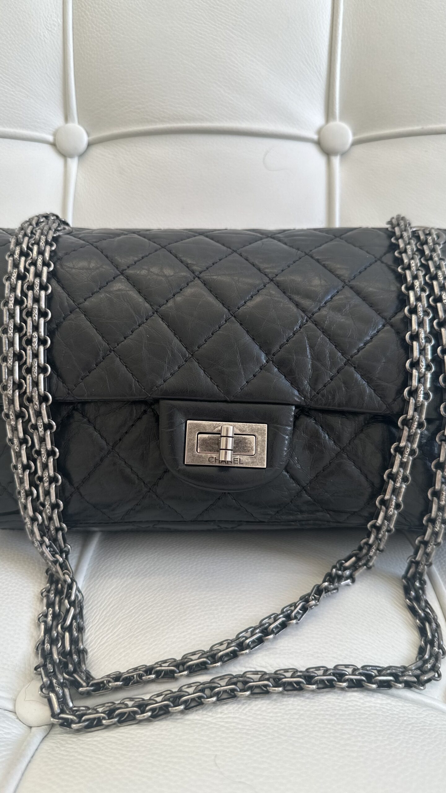 Chanel 2.55 Reissue 227 czarna torebka Vintage - obrazek 3