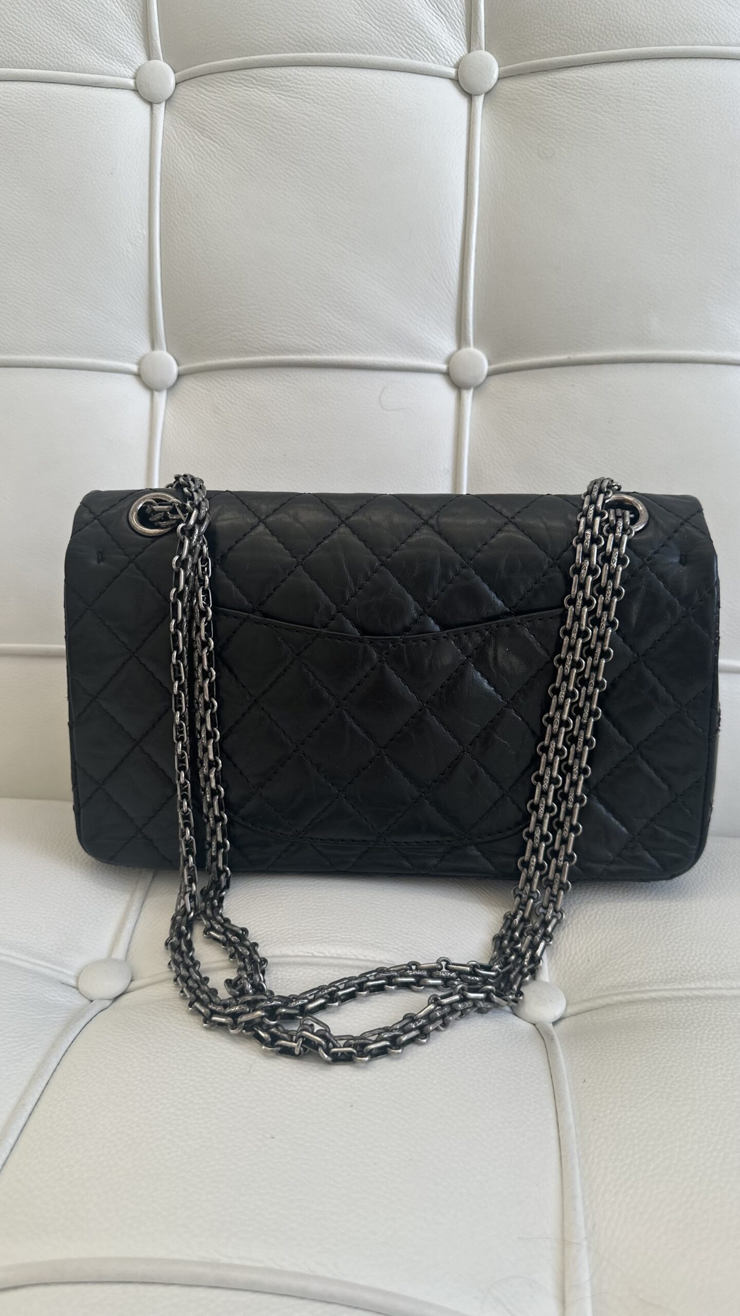 Chanel 2.55 Reissue 227 czarna torebka Vintage - obrazek 4