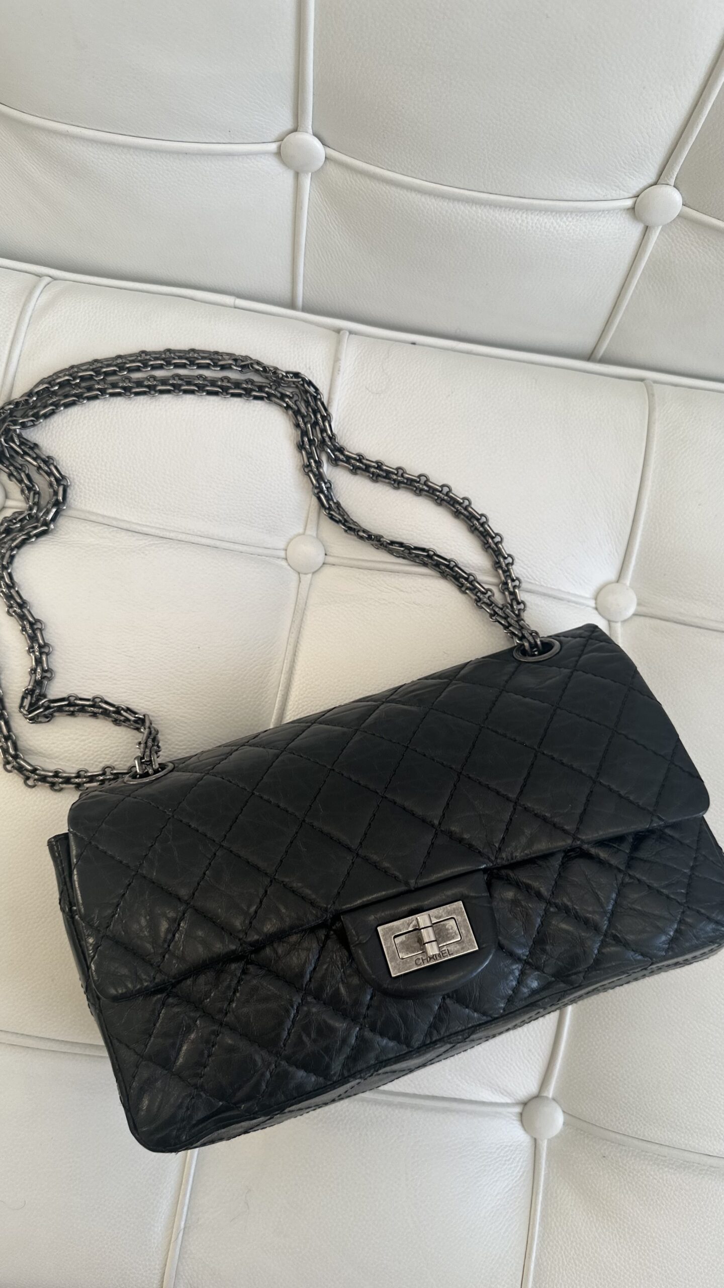 Chanel 2.55 Reissue 227 czarna torebka Vintage - obrazek 5