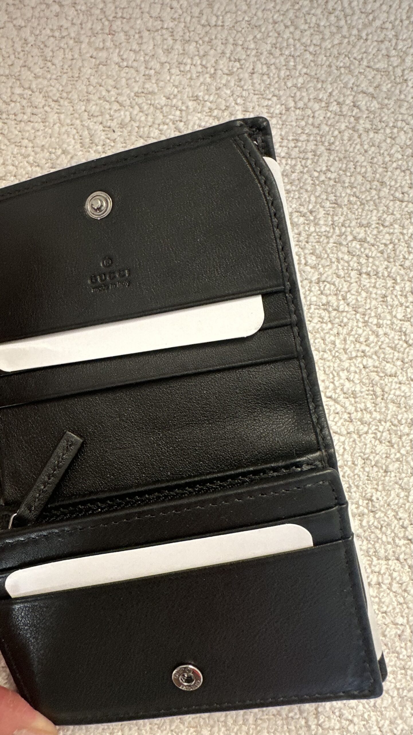 Gucci marmont czarny lakierowany portfel - obrazek 5