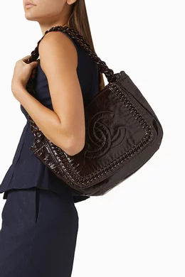 Chanel CC logo Modern Chain Flap czekoladowa torebka - obrazek 2