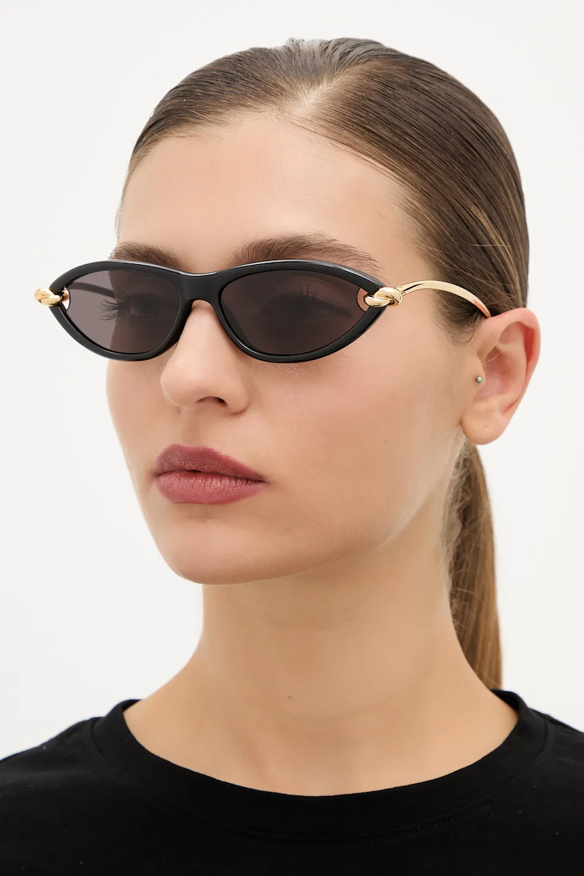 Bottega Veneta okulary przeciwsłoneczne czarne - obrazek 6