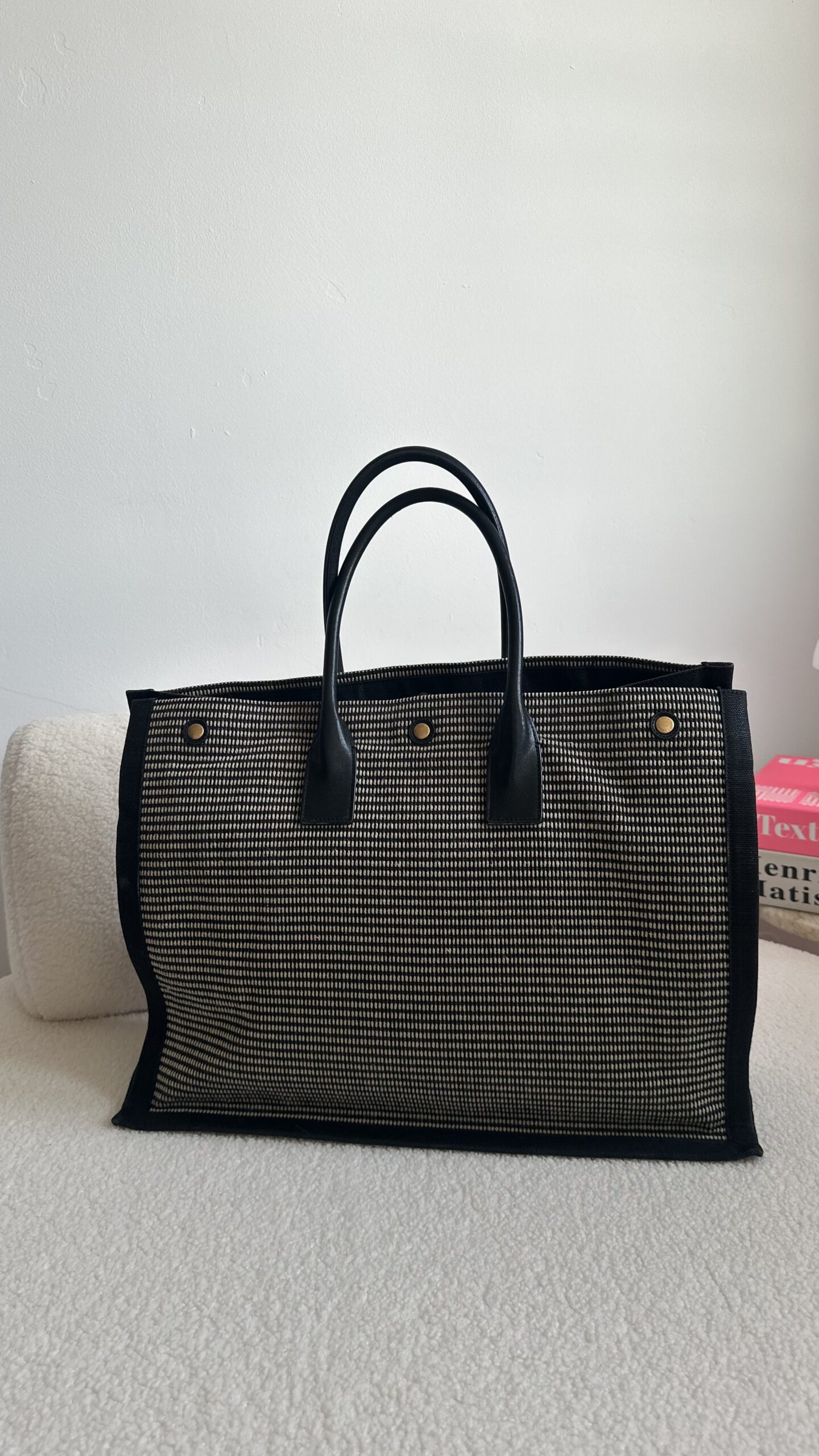 Saint Laurent Rive Gauche duża płócienna torba - obrazek 4