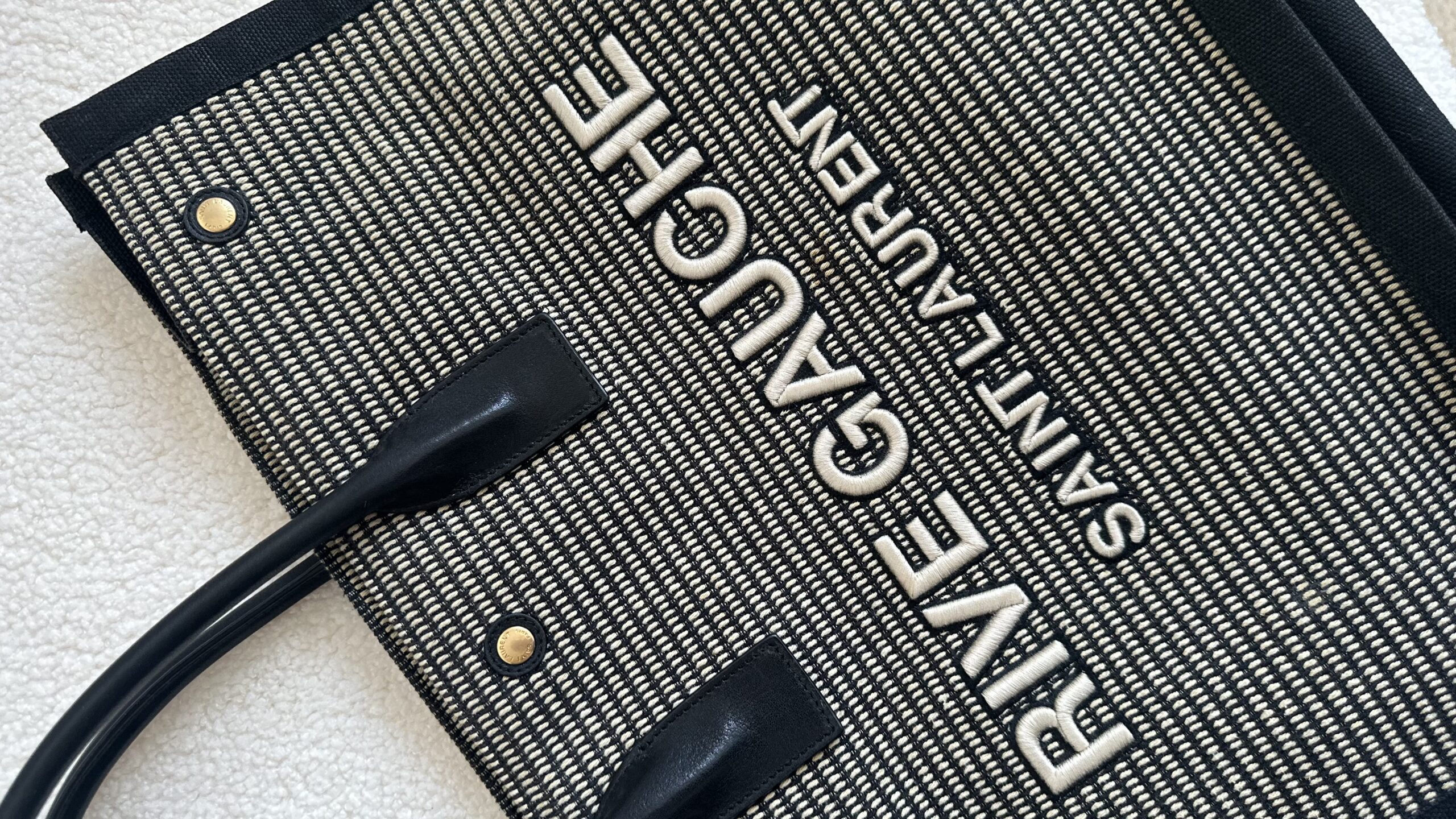 Saint Laurent Rive Gauche duża płócienna torba - obrazek 6