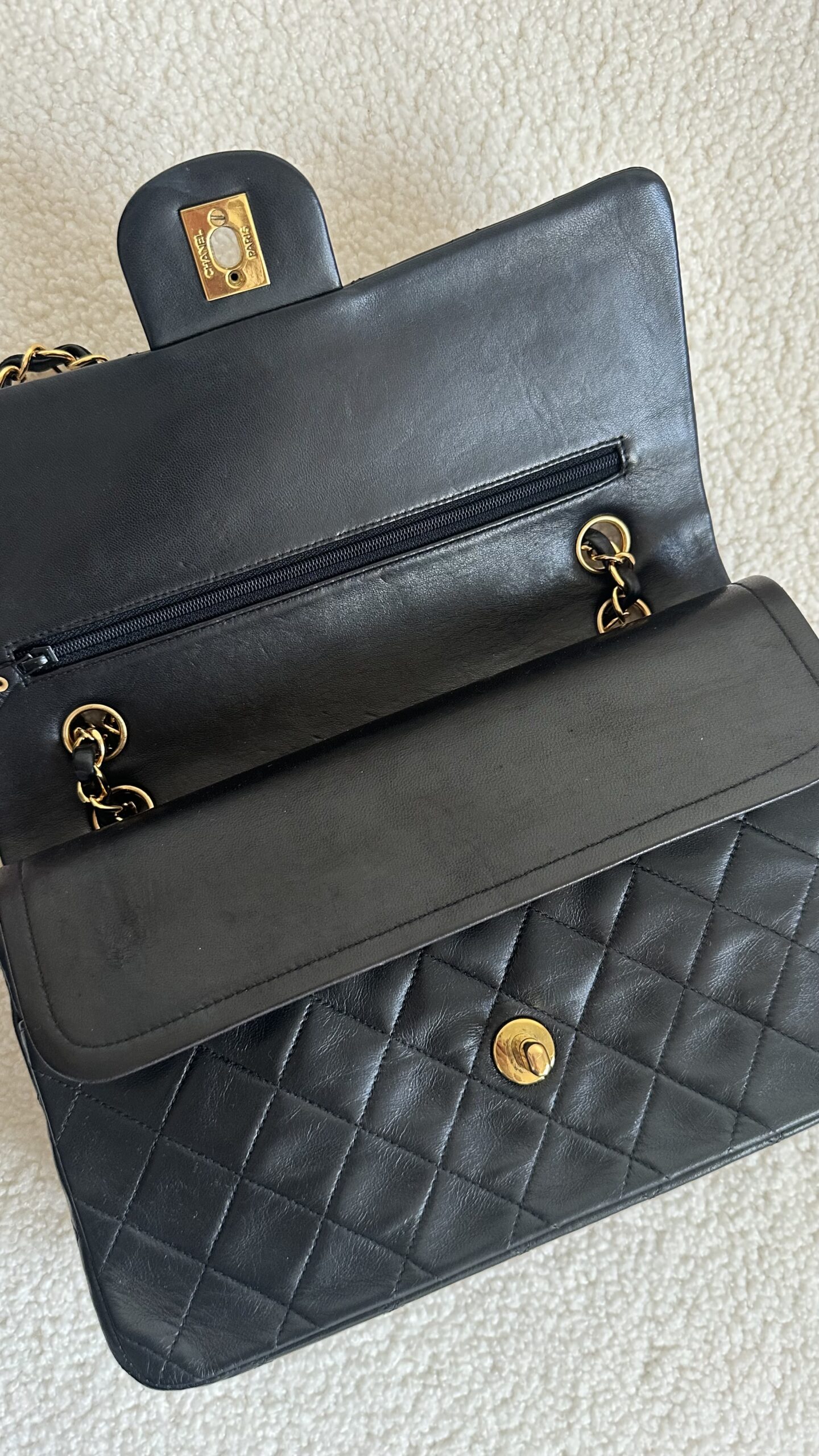 Chanel lambskin flap vintage torebka - obrazek 8
