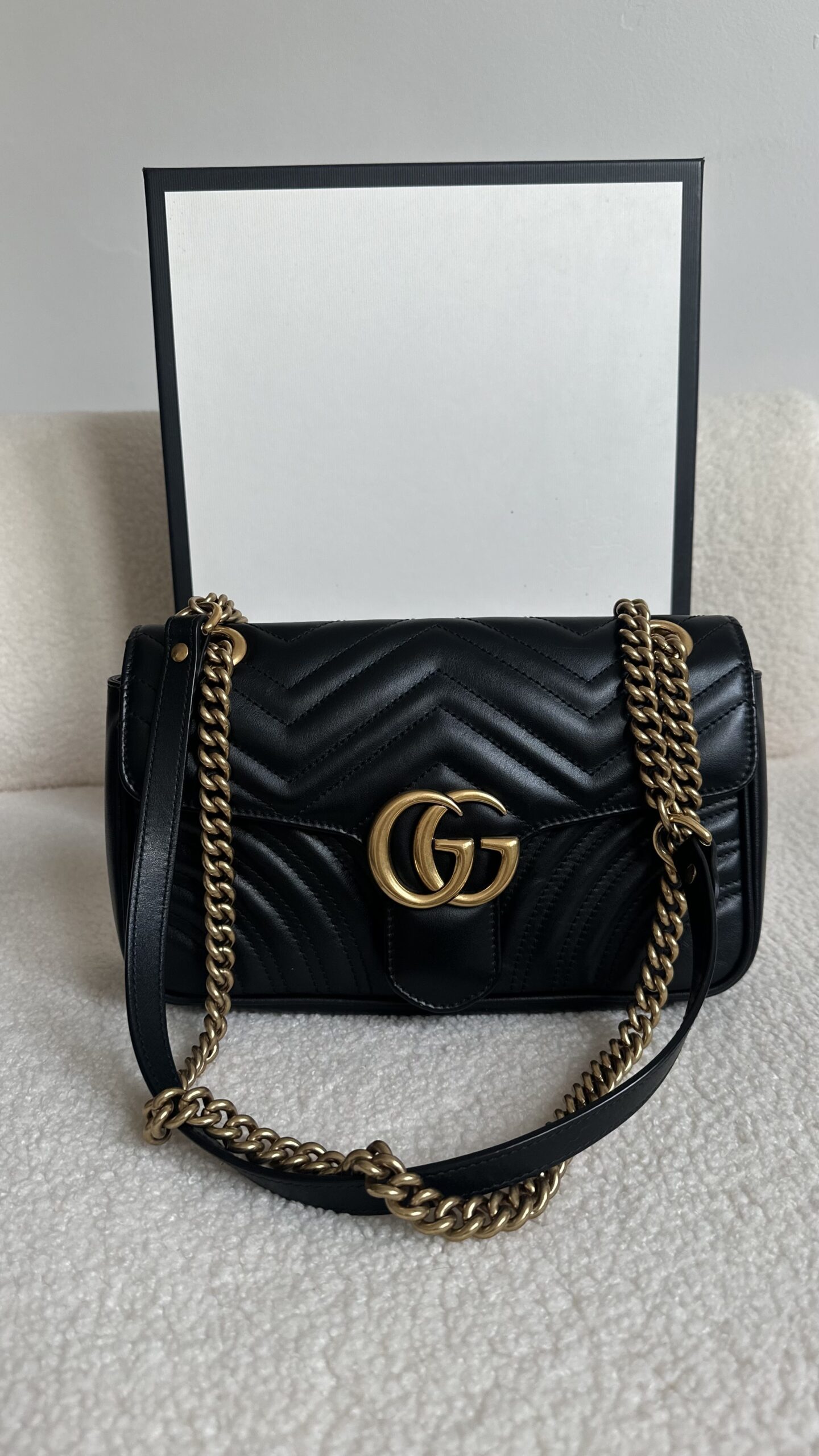 Gucci marmont czarna klasyczna torebka