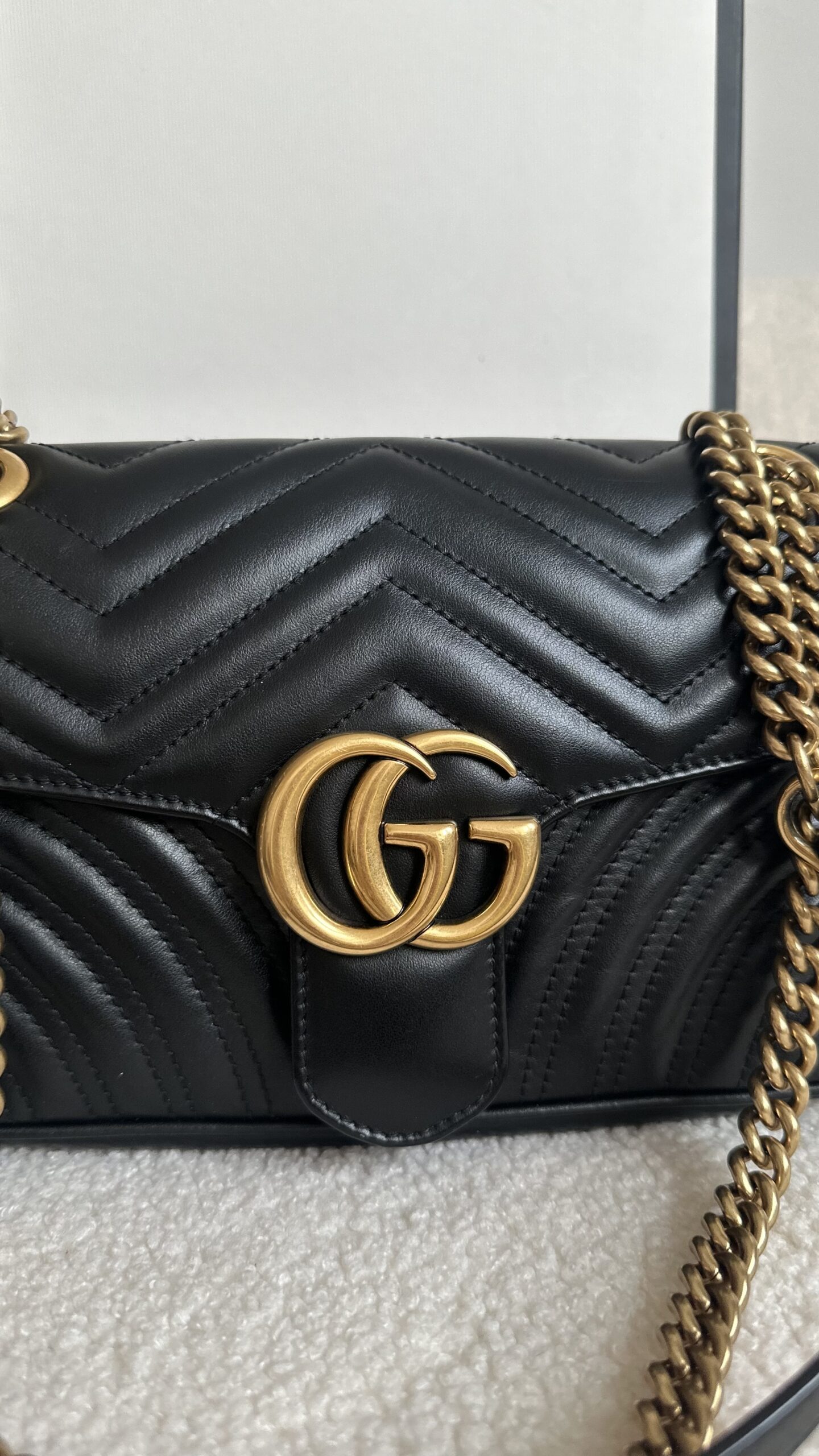 Gucci marmont czarna klasyczna torebka - obrazek 2