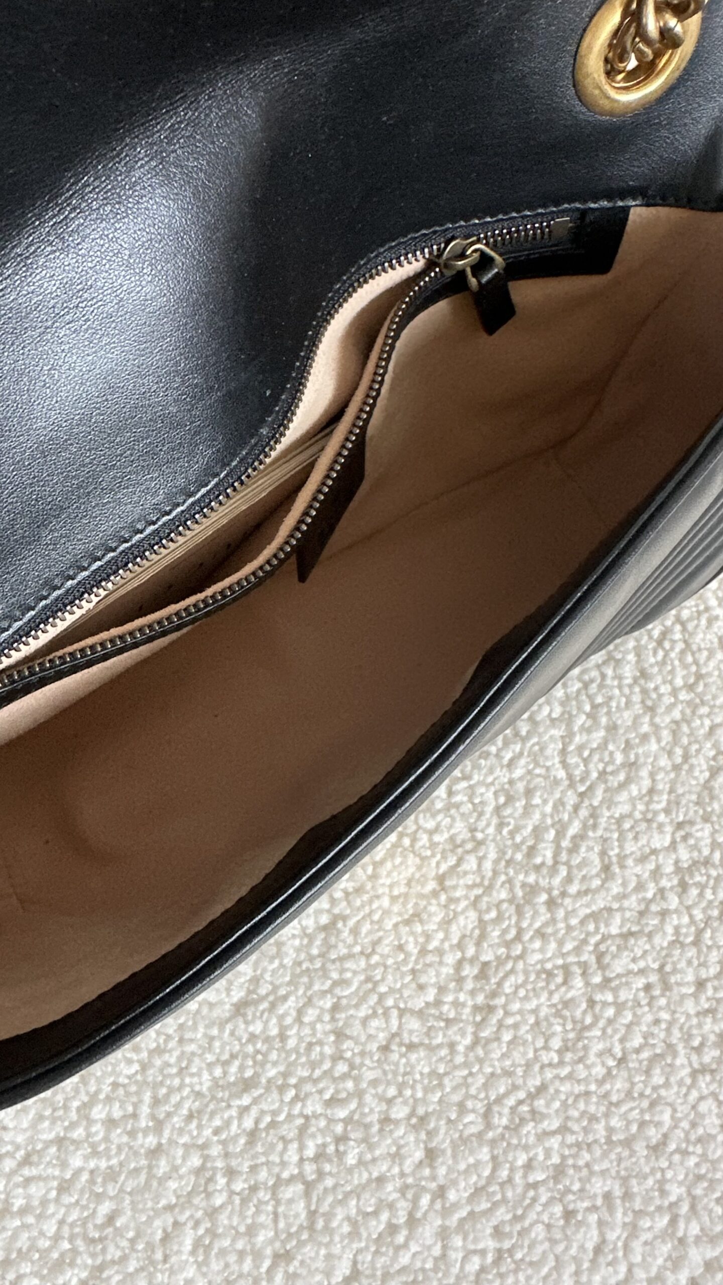 Gucci marmont czarna klasyczna torebka - obrazek 6